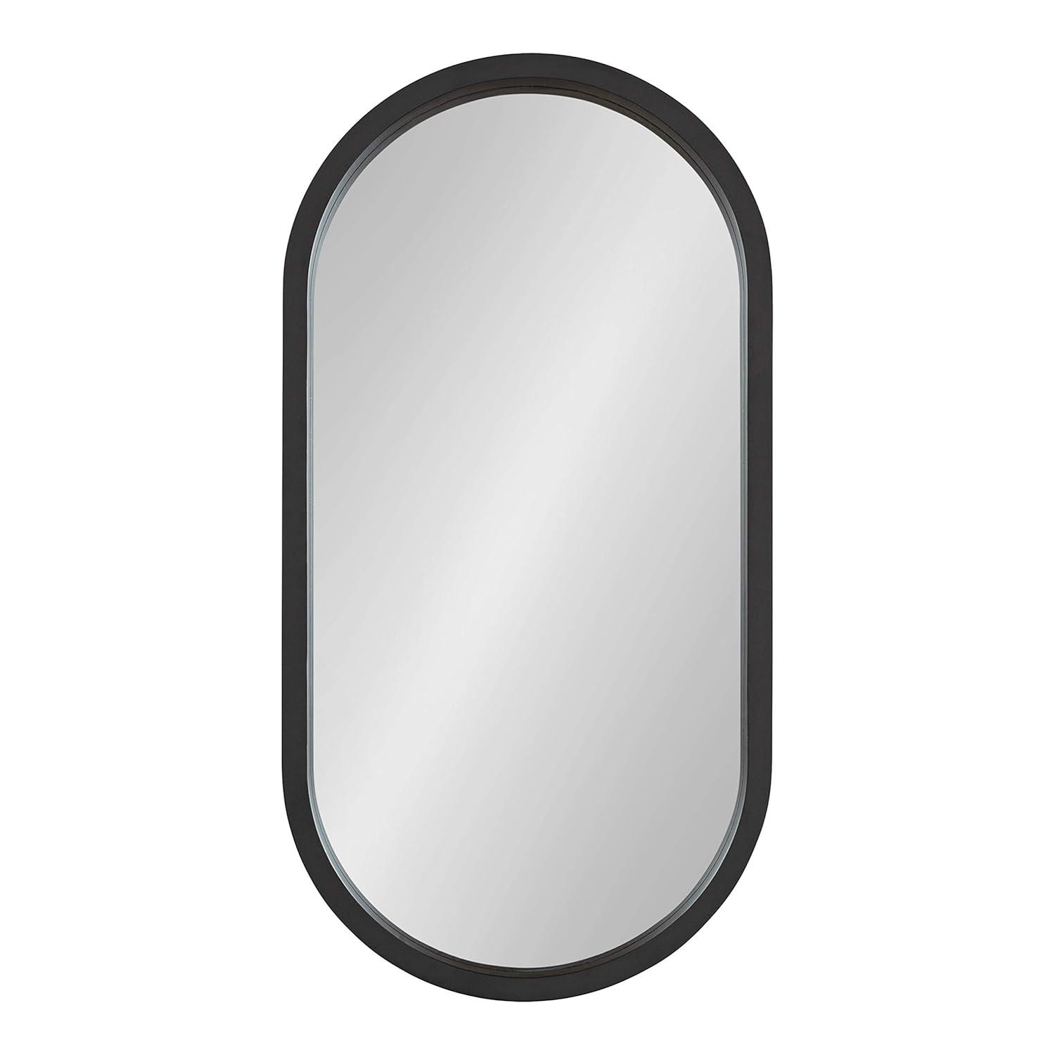 12" x 24" Travis Oval Wall Mirror Gold - Kate & Laurel All Things Decor: Modern MDF Frame, No Assembly Required