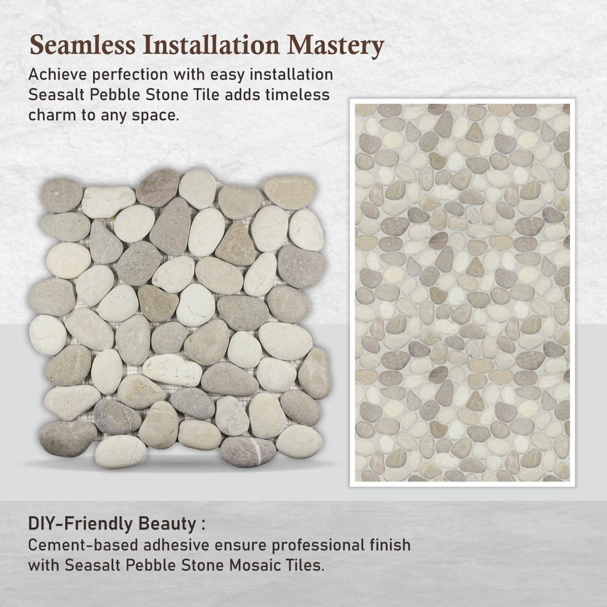 Kansas 12" x 12" Natural Stone Pebbles Mosaic Wall & Floor Tile