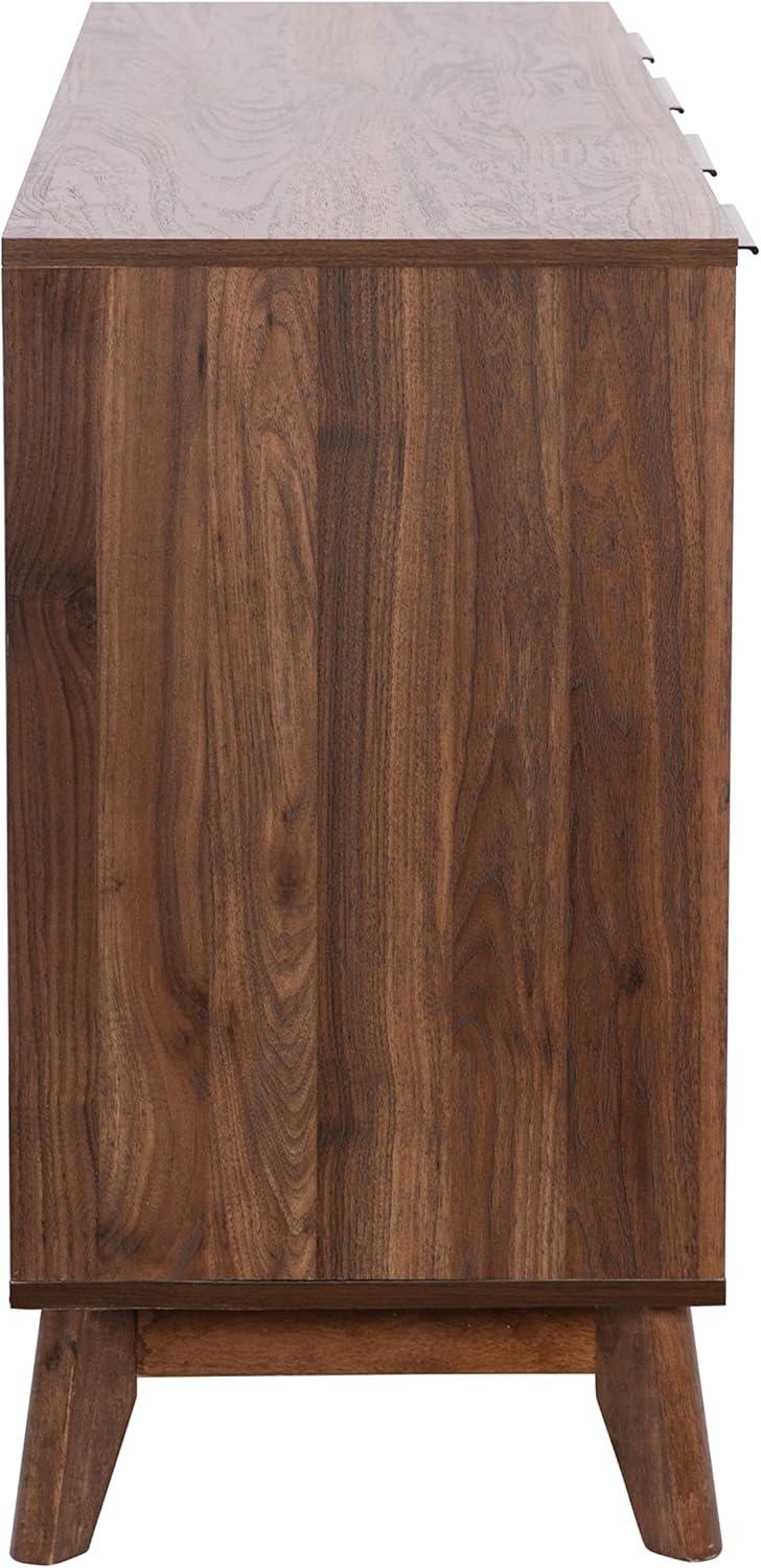 Flash Furniture 60" Buffet Cabinet with 4 Soft Close Doors and Adjustable Shelves - Dark Walnut