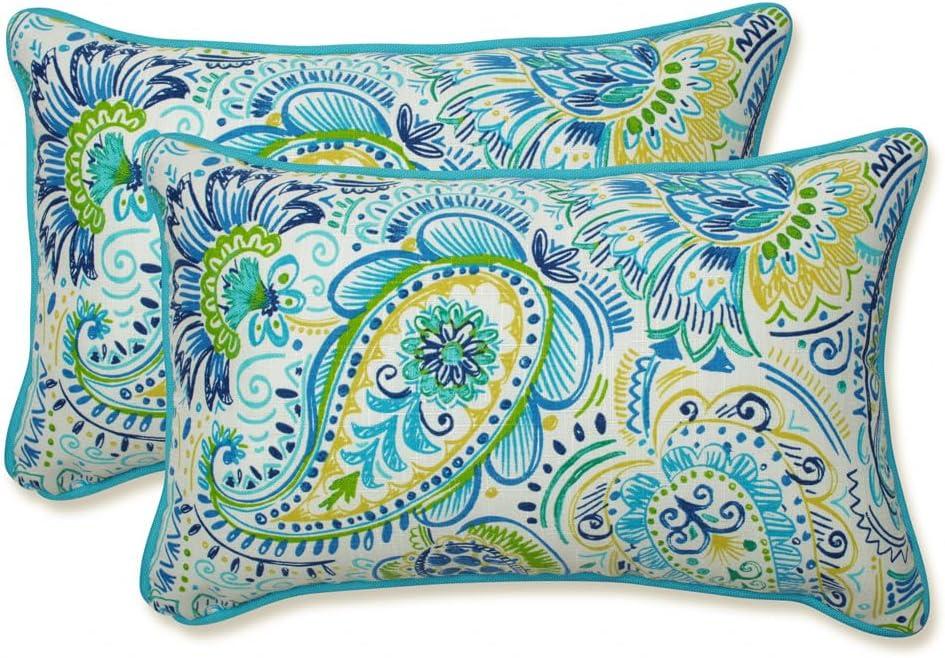 Pillow Perfect Gilford Paisley Indoor/Outdoor Reversible Throw Pillow (Set of 2)
