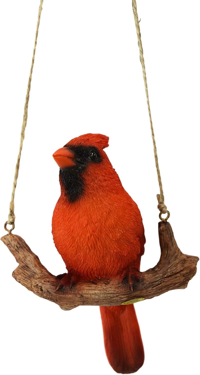 Hi-Line Gift Ltd. Hanging Cardinal ON A Branch, red