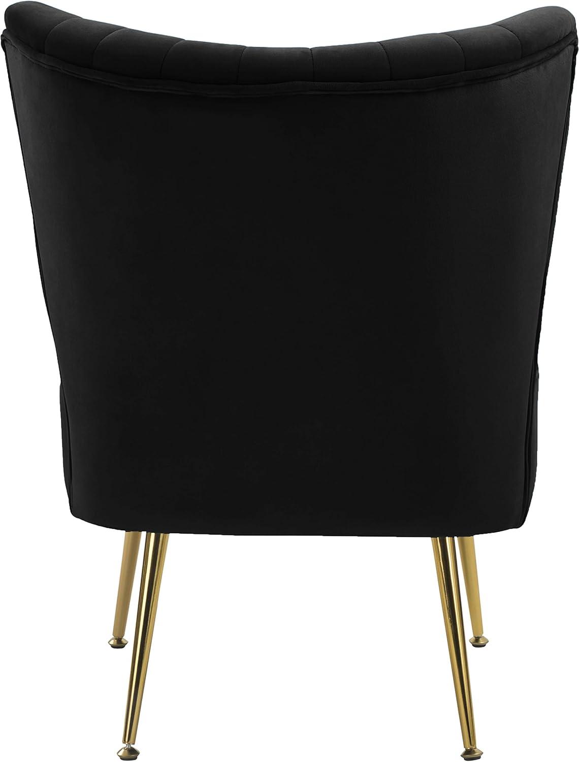 Meridian Furniture Tess Gray Velvet Accent Chair with Gold Legs