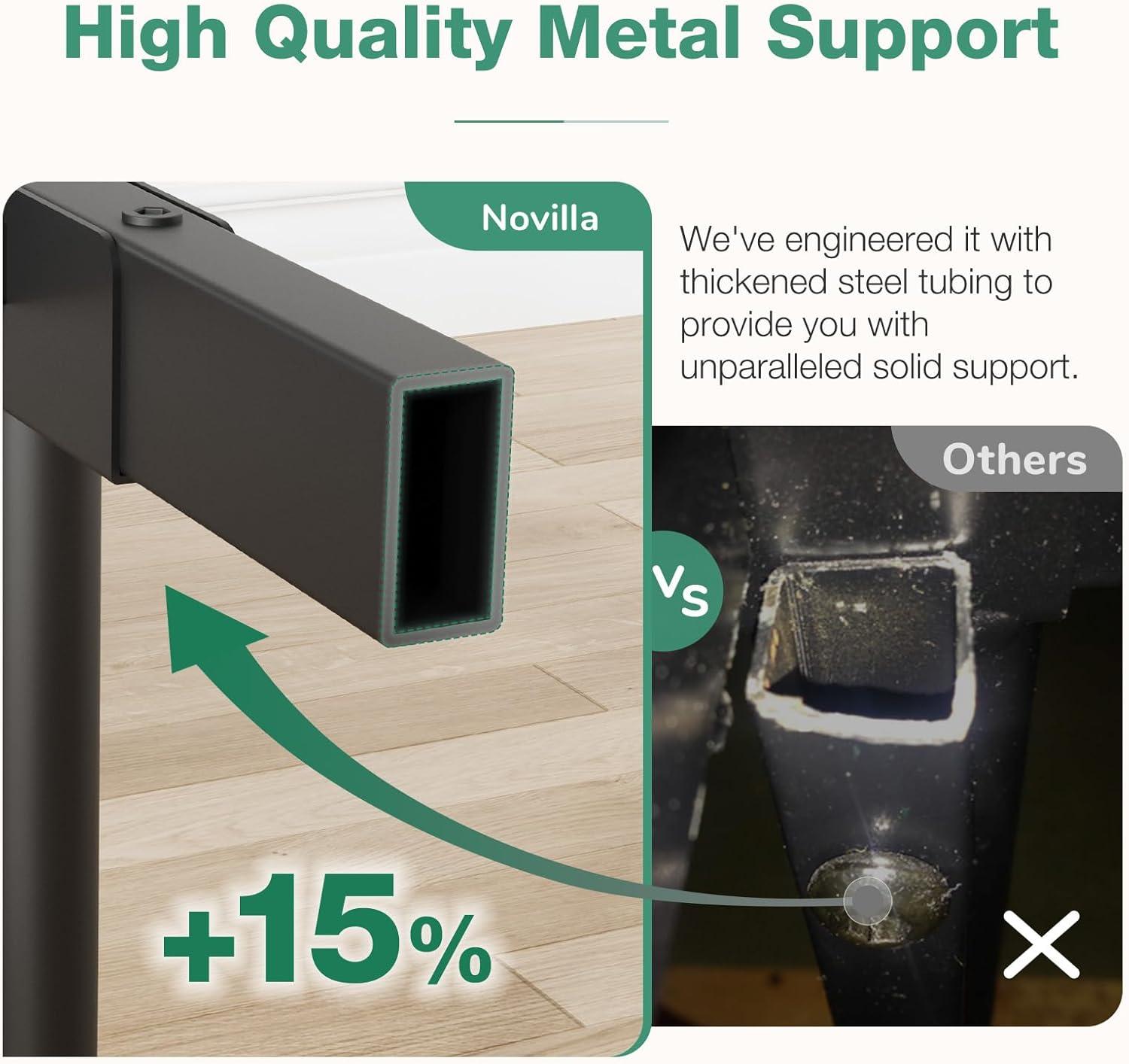 Novilla King Size Bed Frame, 14 Inch Metal Platform Bed Frame King Size with Storage Space Under Bed, Heavy Duty Steel Slat Support, Easy Assembly, No Box Spring Needed