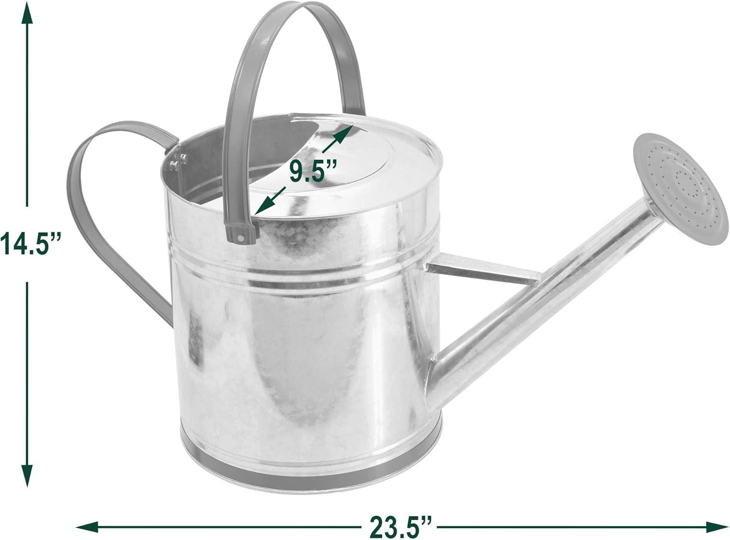 Classic 2.6 Gal Shiny Galvanized Metal Watering Can