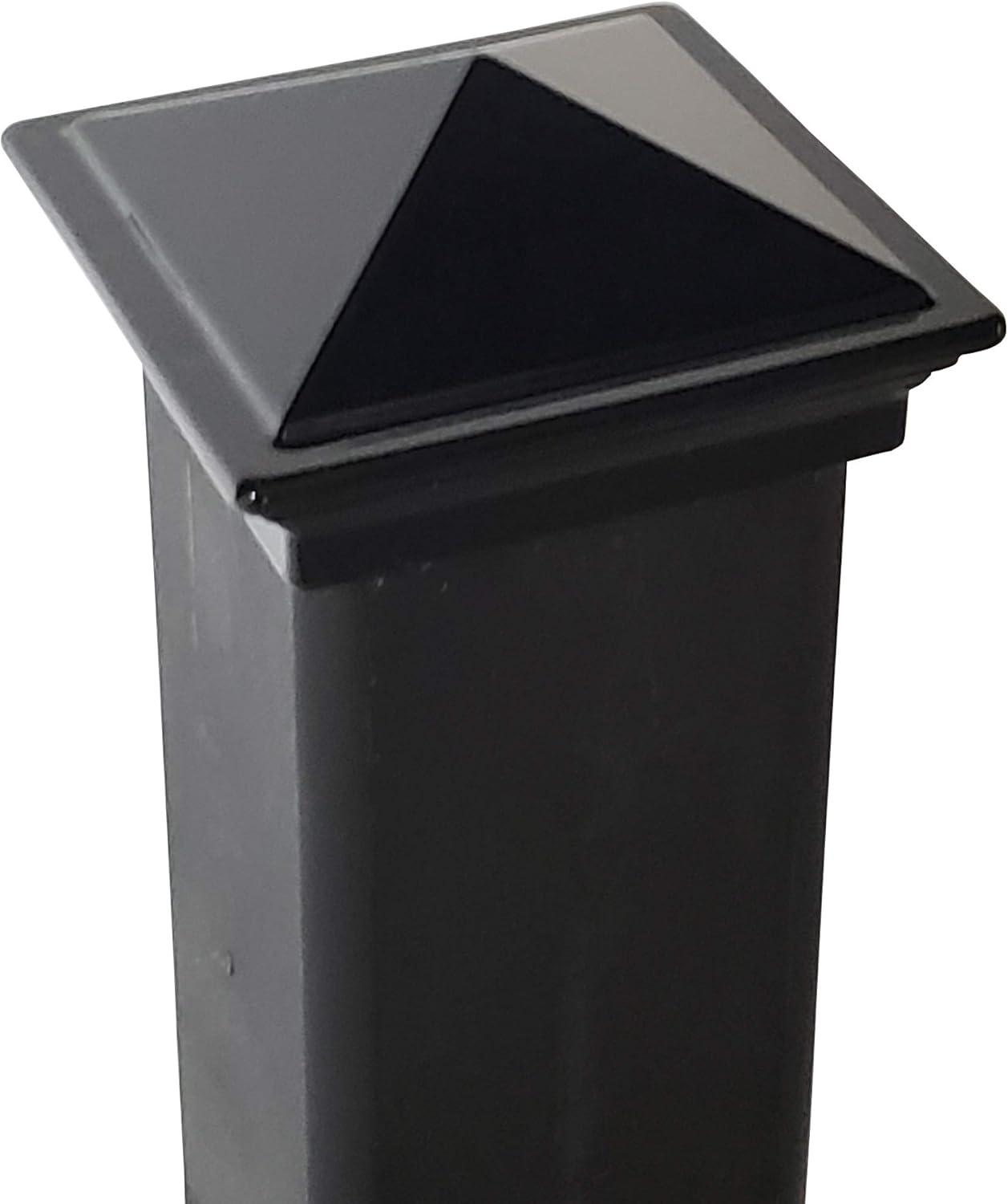 2" x 2" Aluminium Pyramid Post Cap for Metal Posts - Pressure Fit - Black (DHPPC20F)