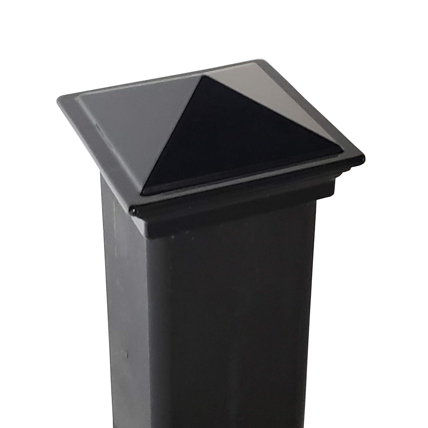 2" x 2" Aluminium Pyramid Post Cap for Metal Posts - Pressure Fit - Black (DHPPC20F)