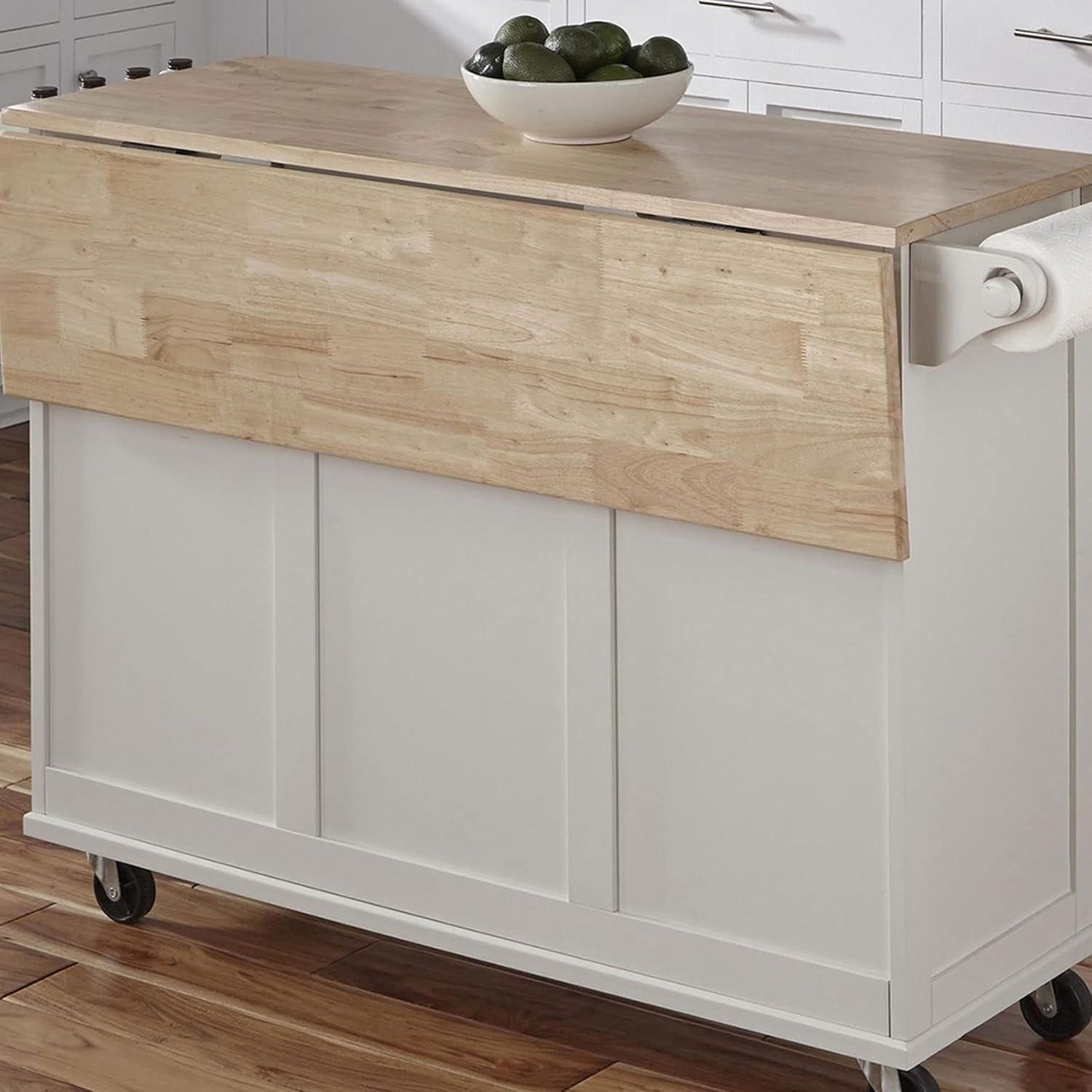 Dolly Madison Kitchen Cart with Wood Top by Homestyles