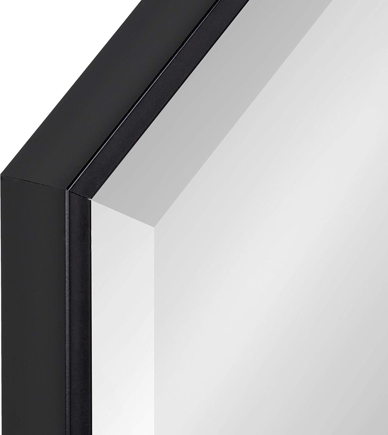 Kate & Laurel All Things Decor 28.7" x 28.7" Rhodes Octagon Wall Mirror Black : Modern, Beveled, Easy to Hang