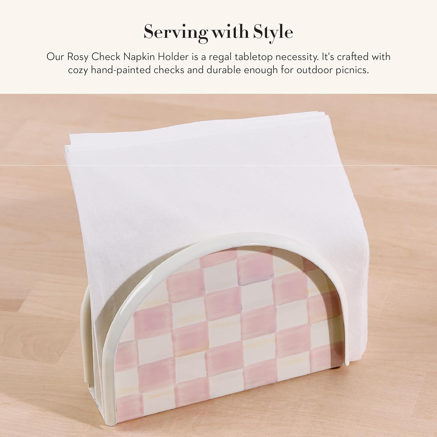 Rosy Check Napkin Holder