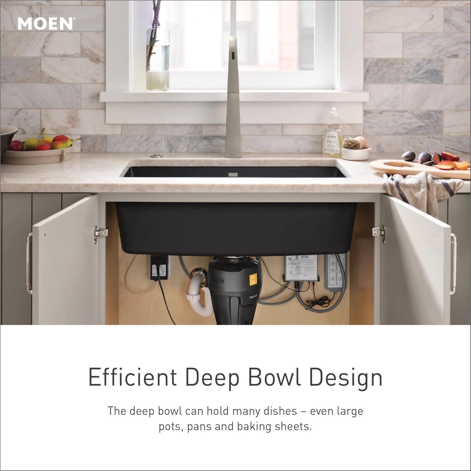 Host 33-Inch Wide x 9.5-Inch Deep Dual Mount Granite Single Bowl Kitchen Sink