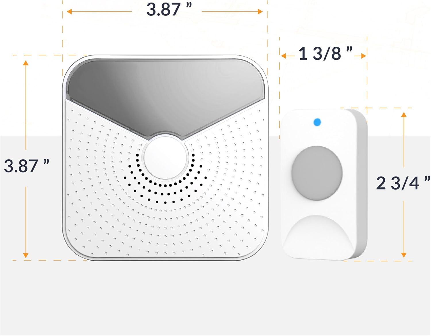 Newhouse Hardware Battery-Operated Wireless Chime with Flashing LED Light for Hearing Impaired
