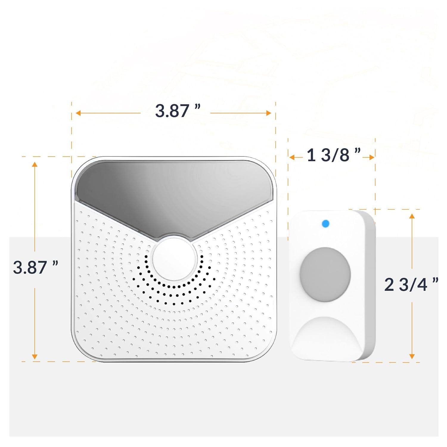 Newhouse Hardware Battery-Operated Wireless Chime with Flashing LED Light for Hearing Impaired