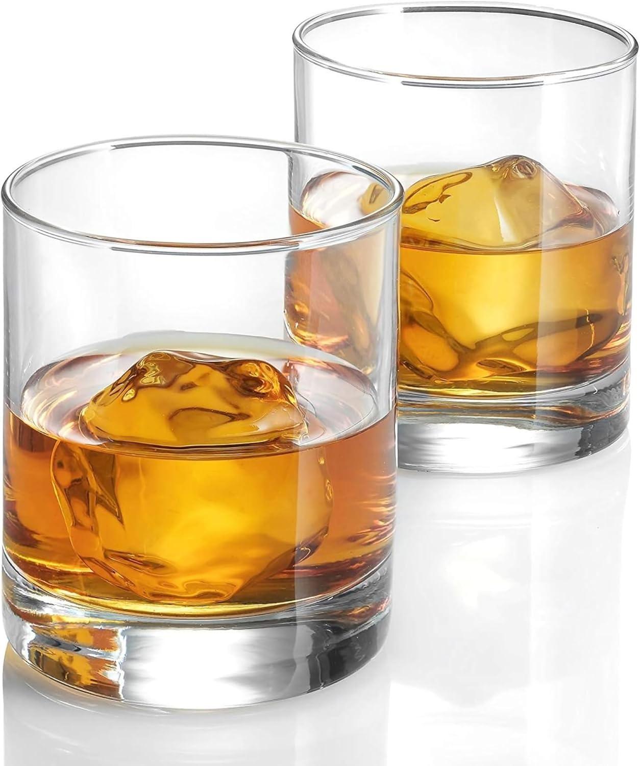 Bormioli Rocco Cortina Set of 6 Old Fashioned Glasses, Lowball Glasses, 8.5 Oz Weighted Bottom Short Glass Tumbler, Made In Italy