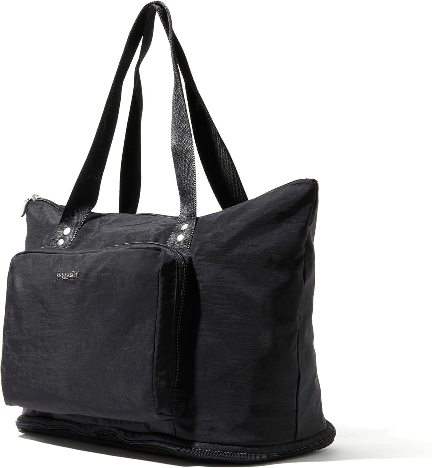 baggallini Carryall Expandable Packable Tote Bag - Black