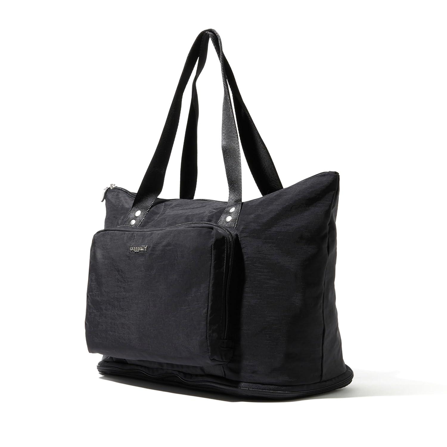 baggallini Carryall Expandable Packable Tote Bag - Black