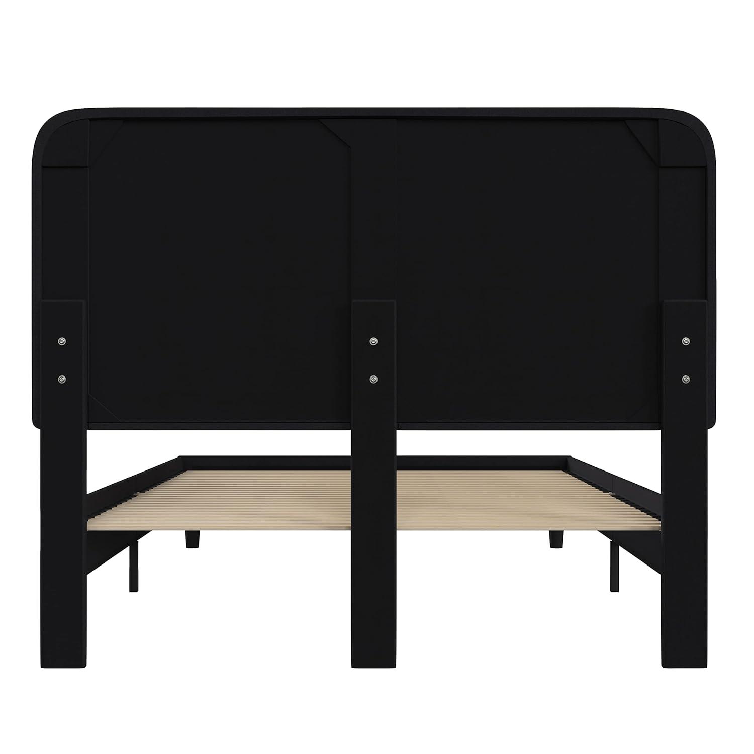 Flash Furniture Addison Fabric Queen Platform Bed with Headboard in Charcoal