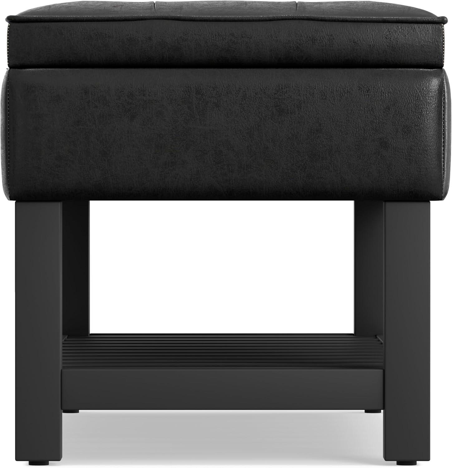 Simpli Home Cosmopolitan 44"W Transitional Tufted Storage Ottoman Bench with Lift Top
