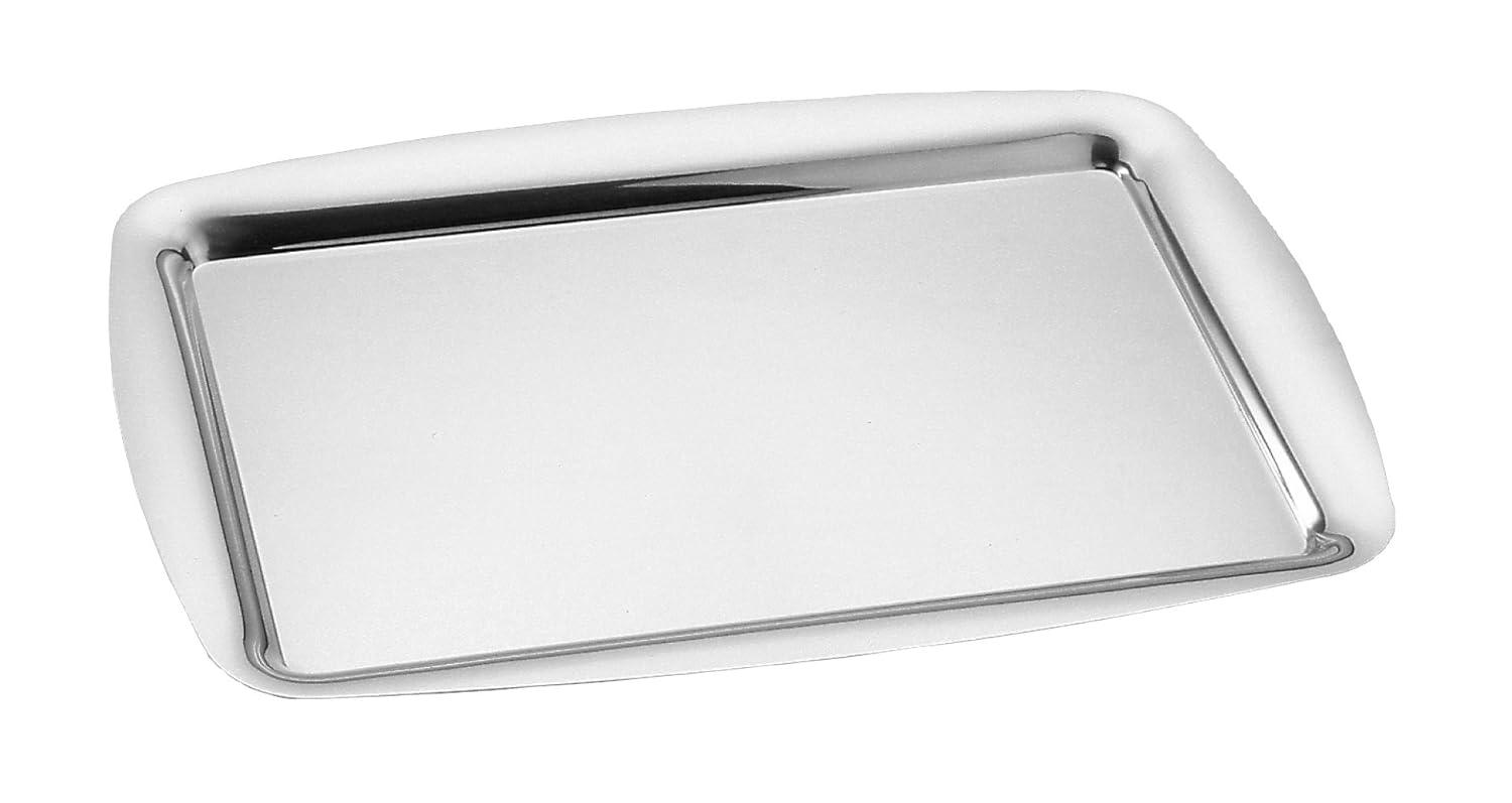 Metallurgica Motta Orchidea Stainless Steel Rectangular Serving Tray, 15.75 x 11.02-Inches