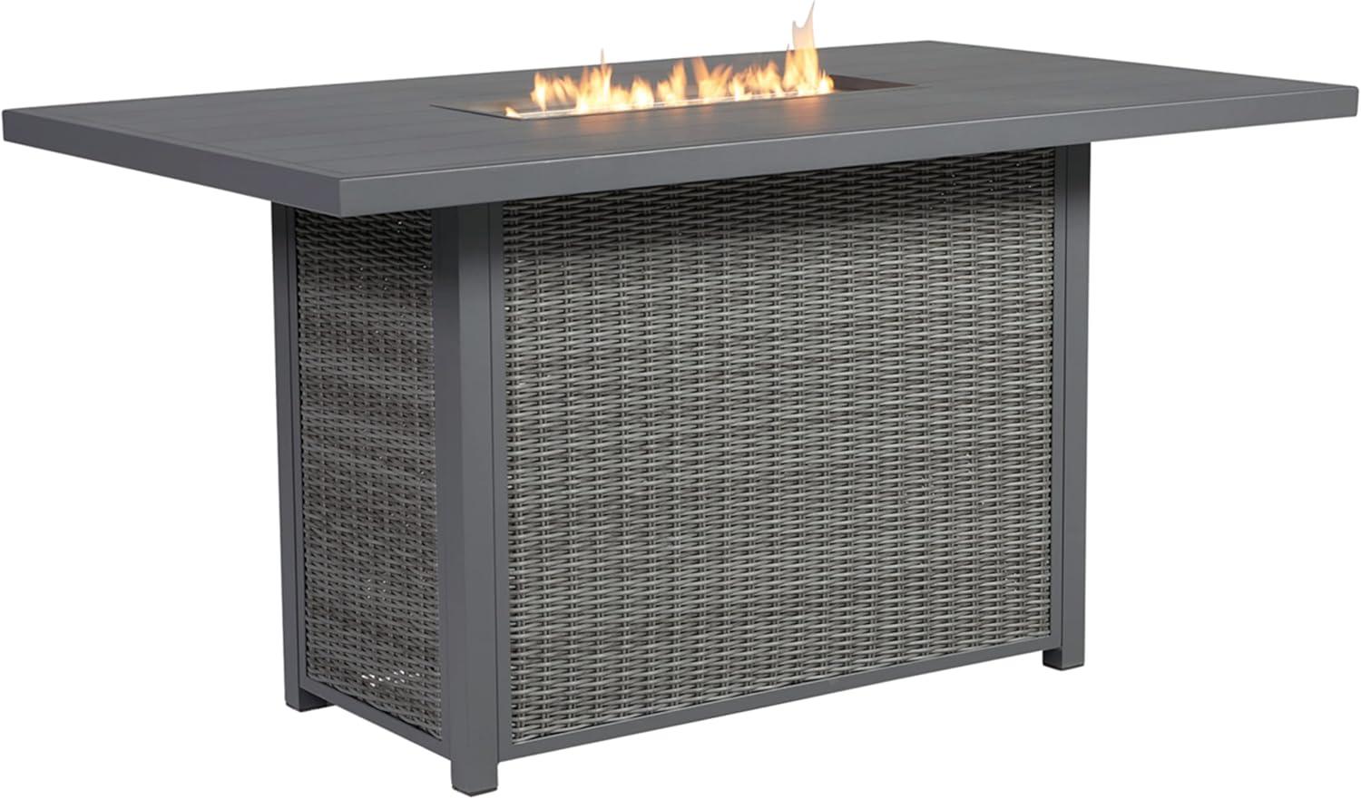 37.4" H x 72.05'' W Propane Outdoor Fire Pit Table with Lid