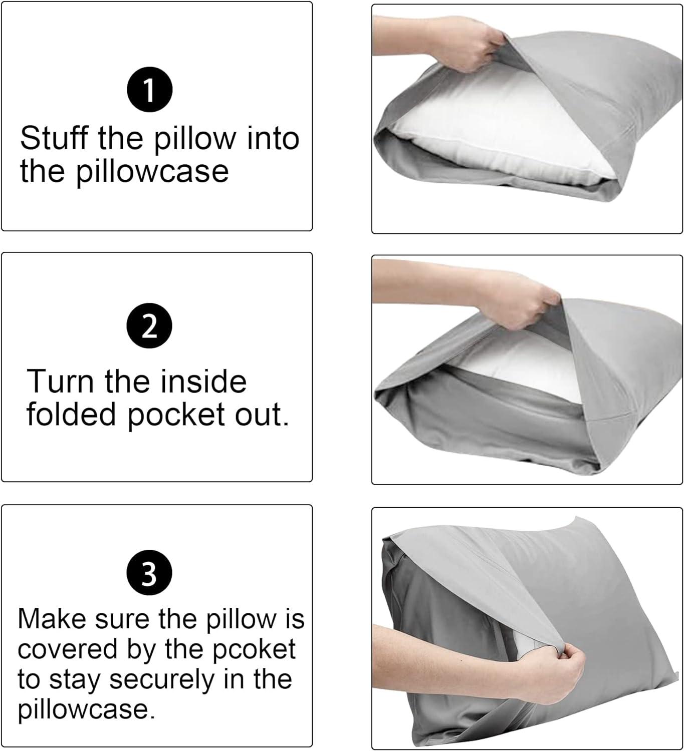 Microfiber Standard - Envelope - 20 x 26 Cloud Grey Pillowcase Set by Bare Home