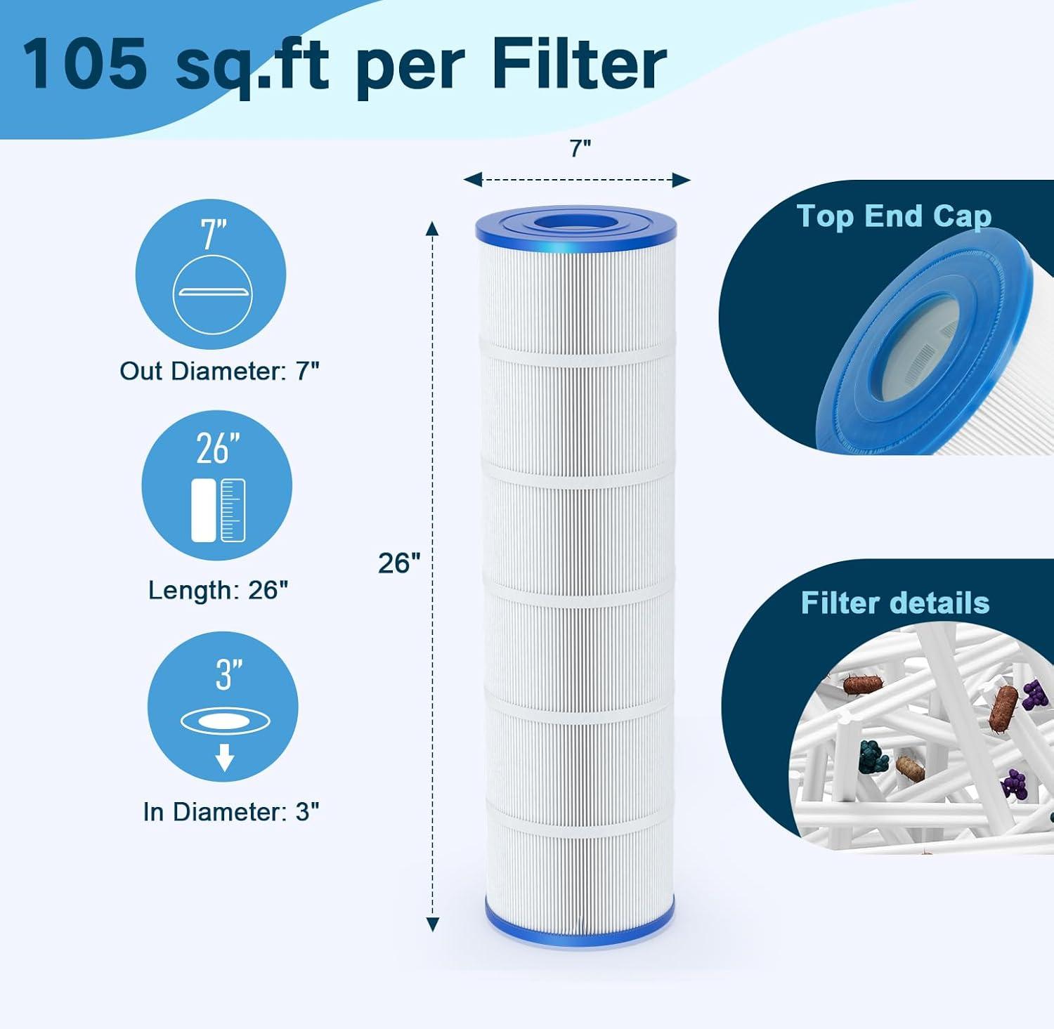 Wowreed Wowreed Pool Filter Compatible with CCP420,C-7471,4 pack (Set of 4)