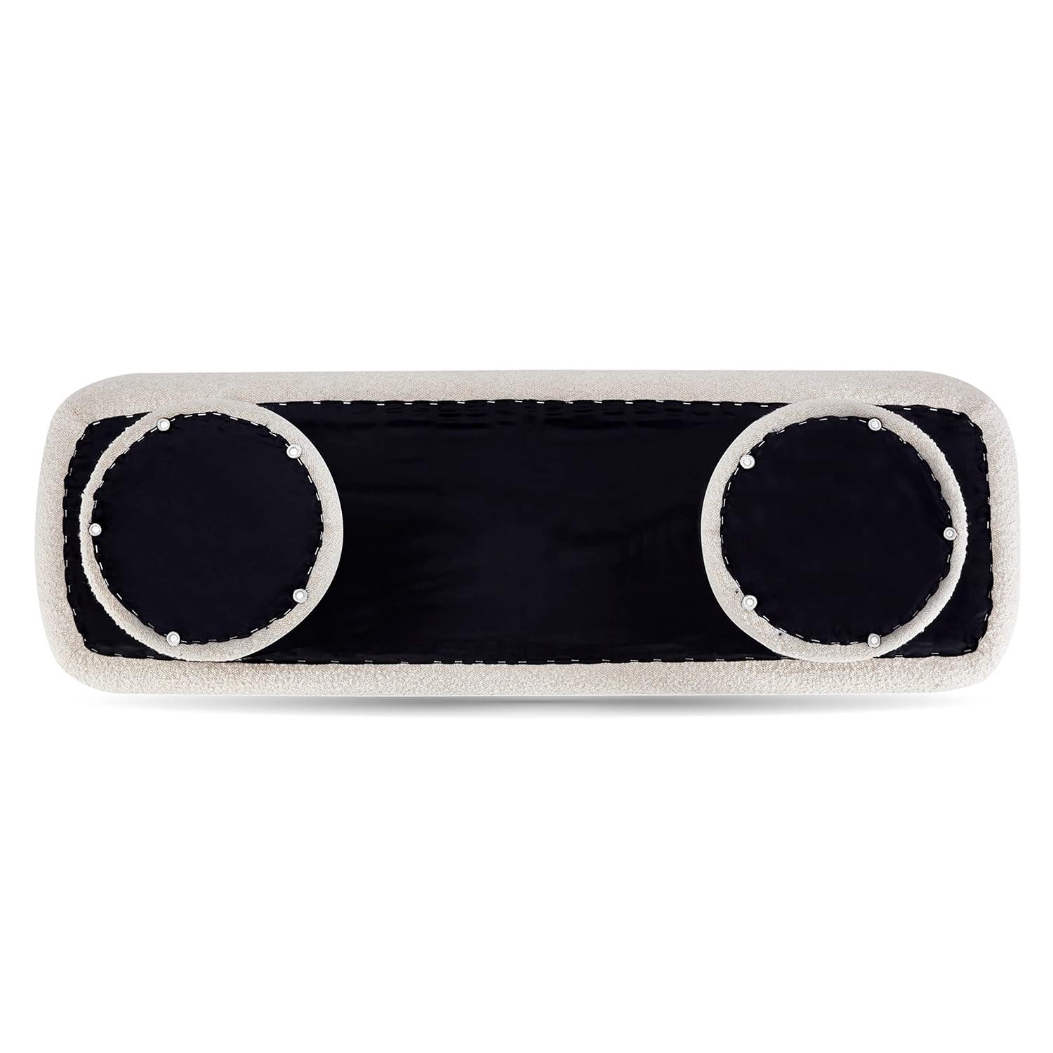 Poly and Bark Poly & Bark Este Bench - Boucle Mid Century Modern Crema White Boucle