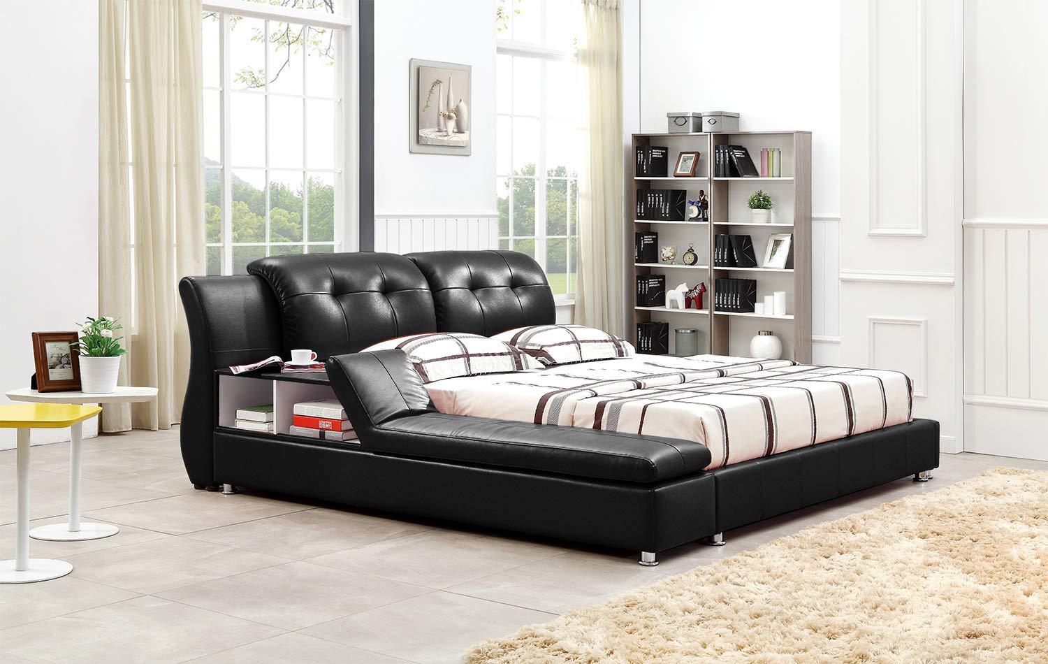 Orren Ellis Muski Vegan Leather Sleigh Bed