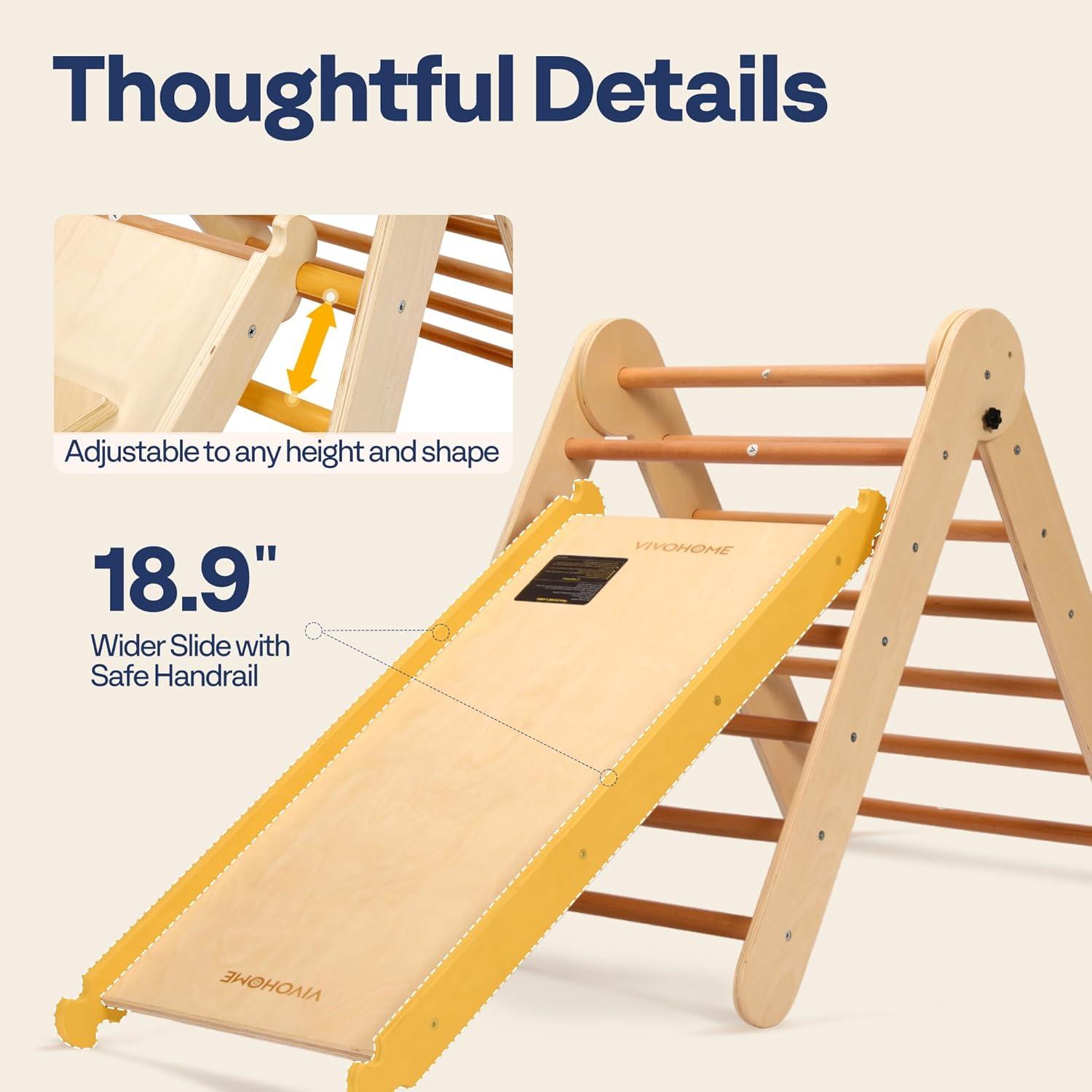 8 In 1 Pikler Triangle Set Wooden Climber