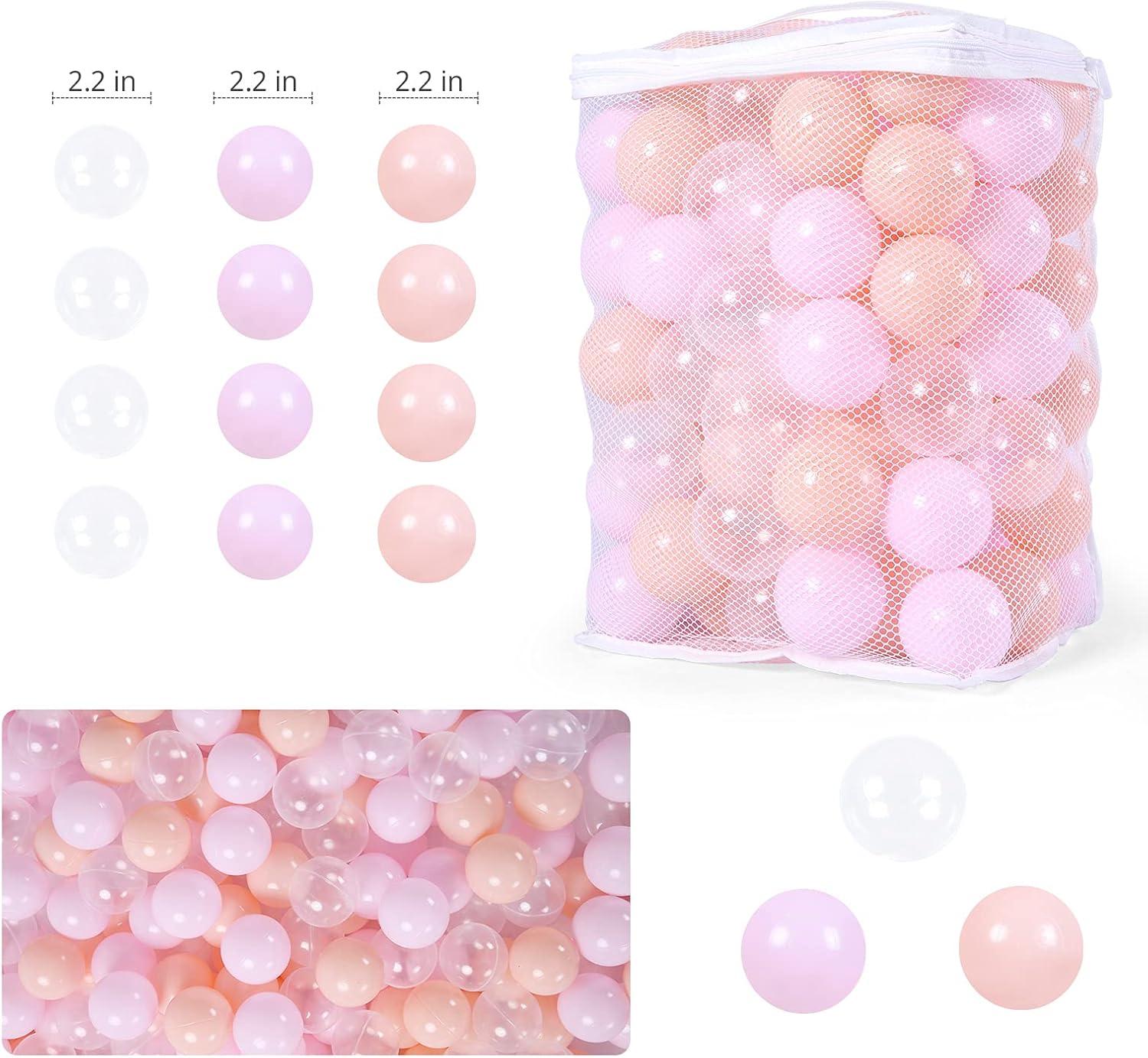 Anvazise 100Pcs Ball Pit Balls Thickened Eco-friendly Smooth Reusable Bite-resistant Hand-on Ability PE Material Macaron Color Pit Balls Kindergarten Toy