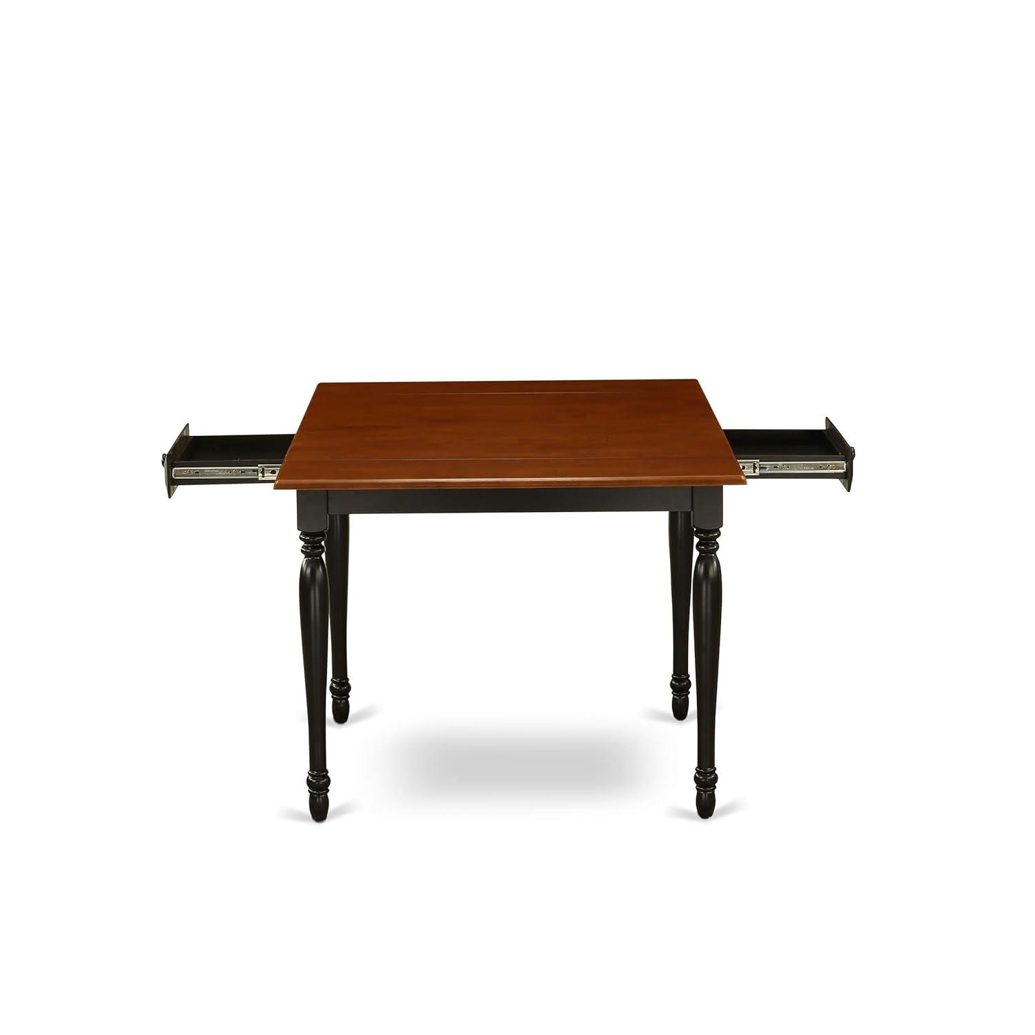 East West Furniture Monza Rectangular Wood Dining Table in Black/Cherry