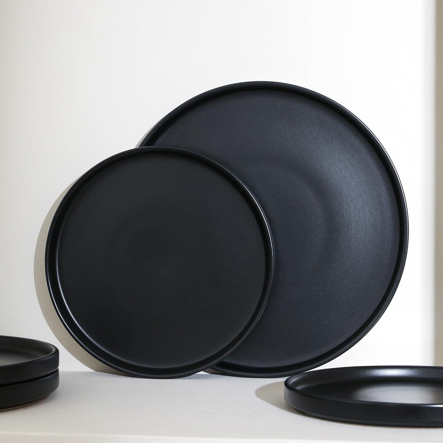 Black Ceramic 32-Piece Dinnerware Set for 8