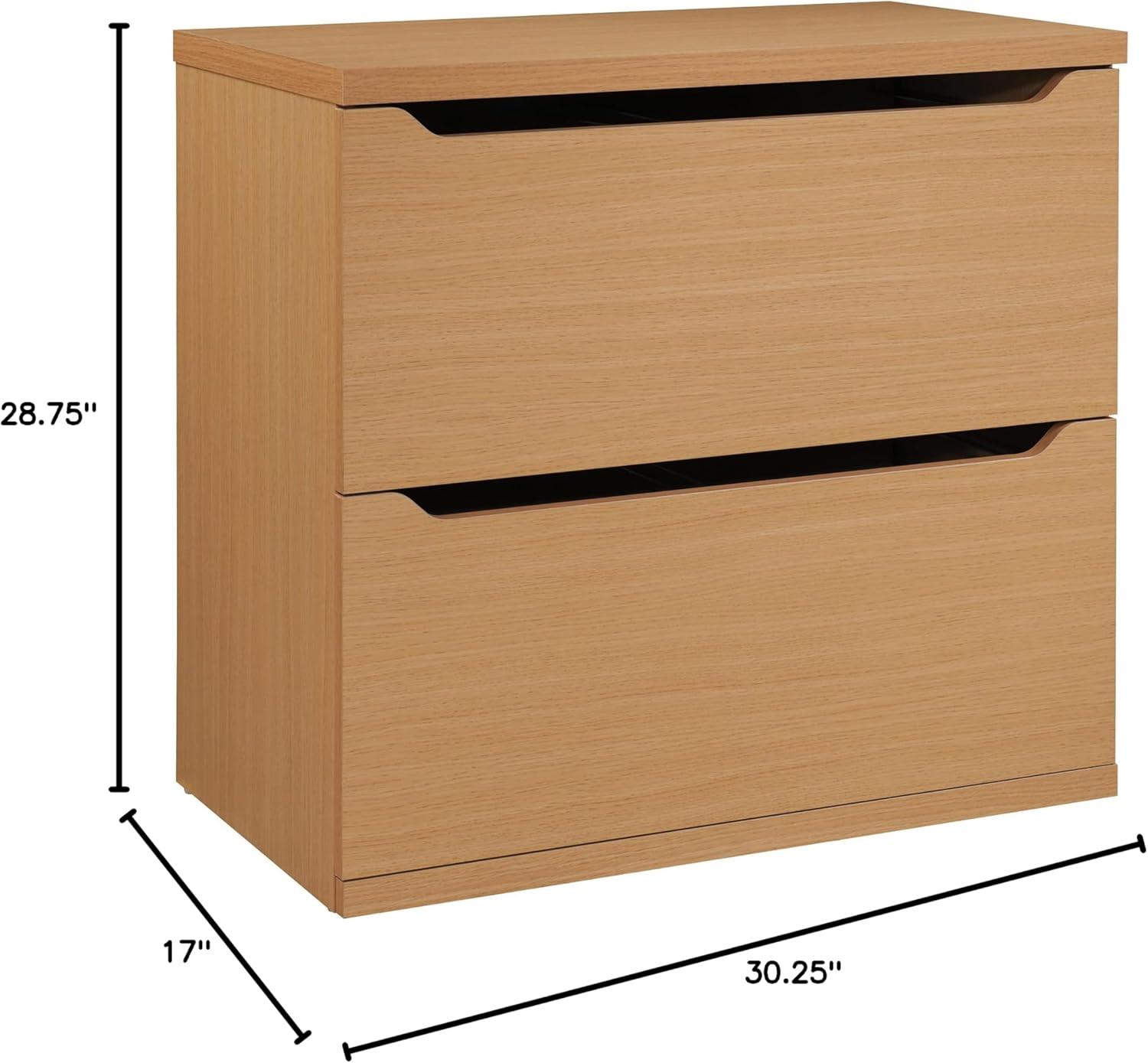 Denmark 2-Drawer Engineered Wood Lateral File with Lockdowel  in Natural Finish