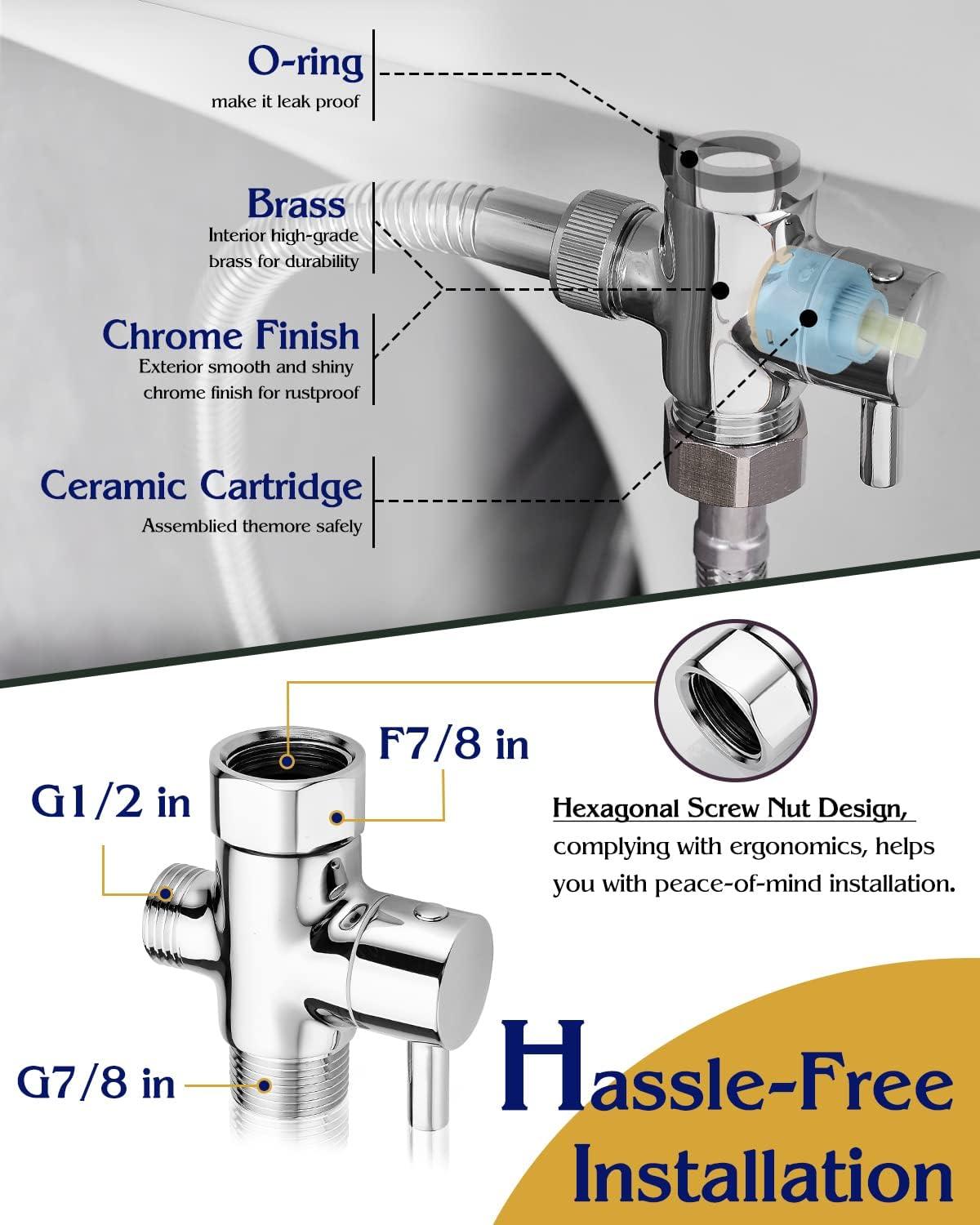 Chrome Handheld Bidet Sprayer with Adjustable Water Pressure