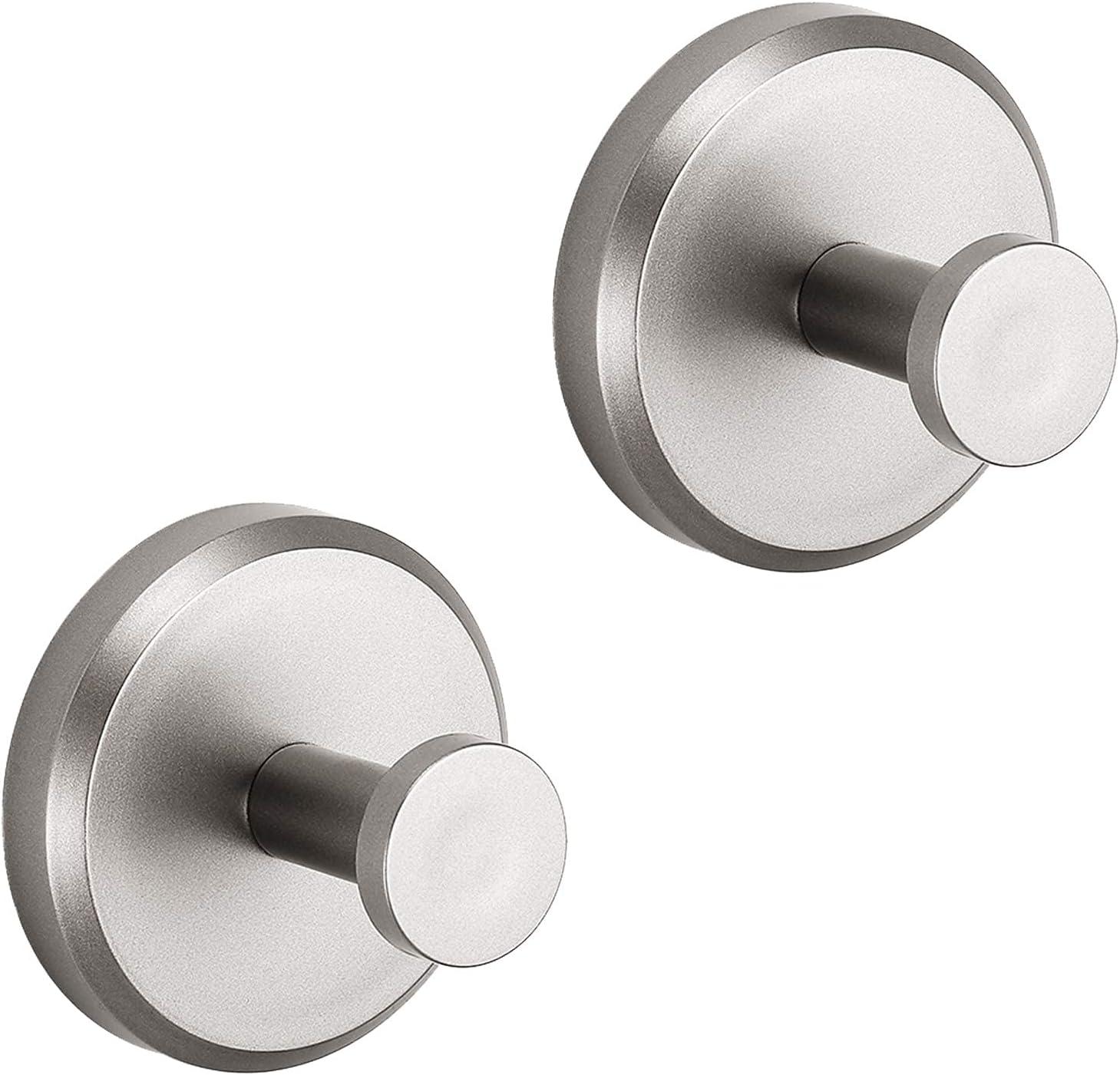 Brushed Nickel Suction Cup Hooks for Bathroom and Kitchen