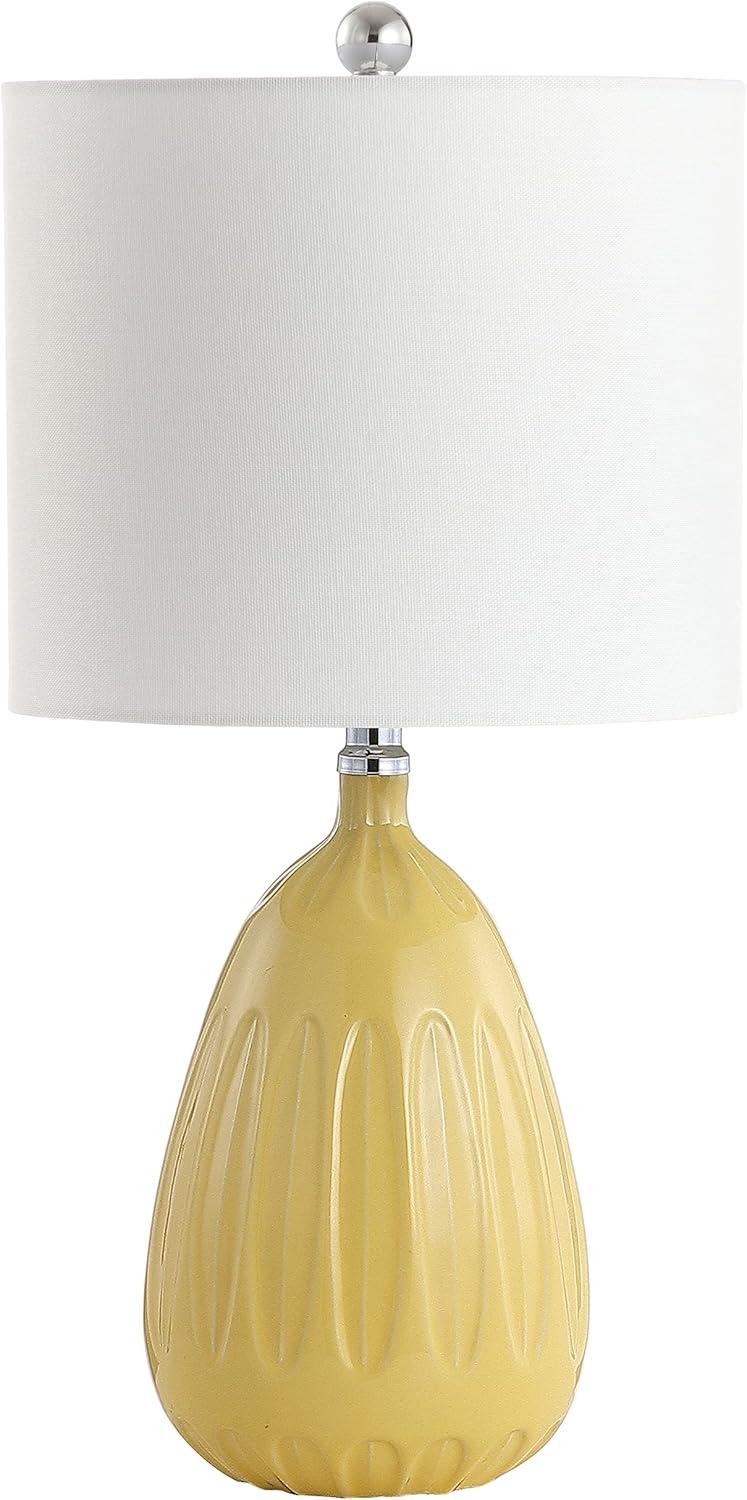 Navy Geometric Pattern 20" Table Lamp with Off-White Shade
