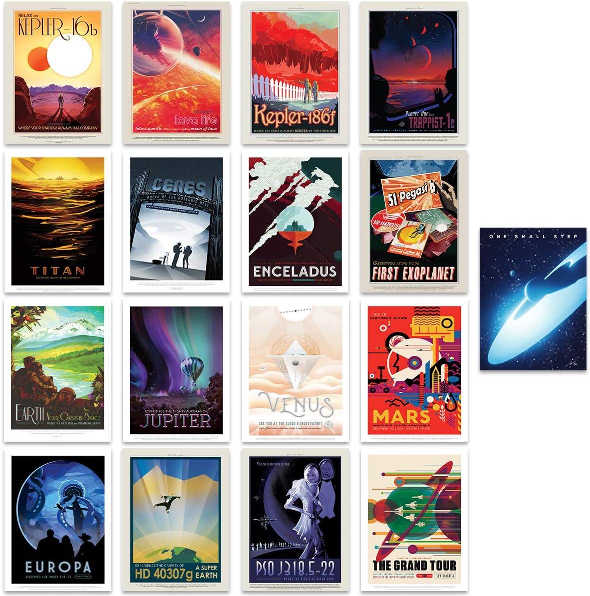 Pack of 17 NASA Space Exploration Art Print Posters