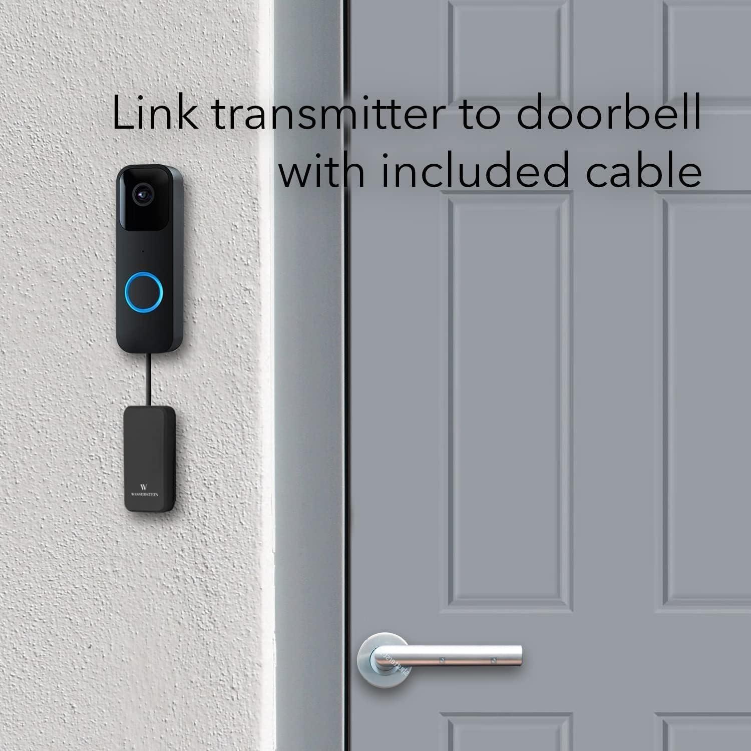 Wasserstein Wireless Doorbell Chime - Compatible with Blink Video Doorbell (1-Pack, Black)