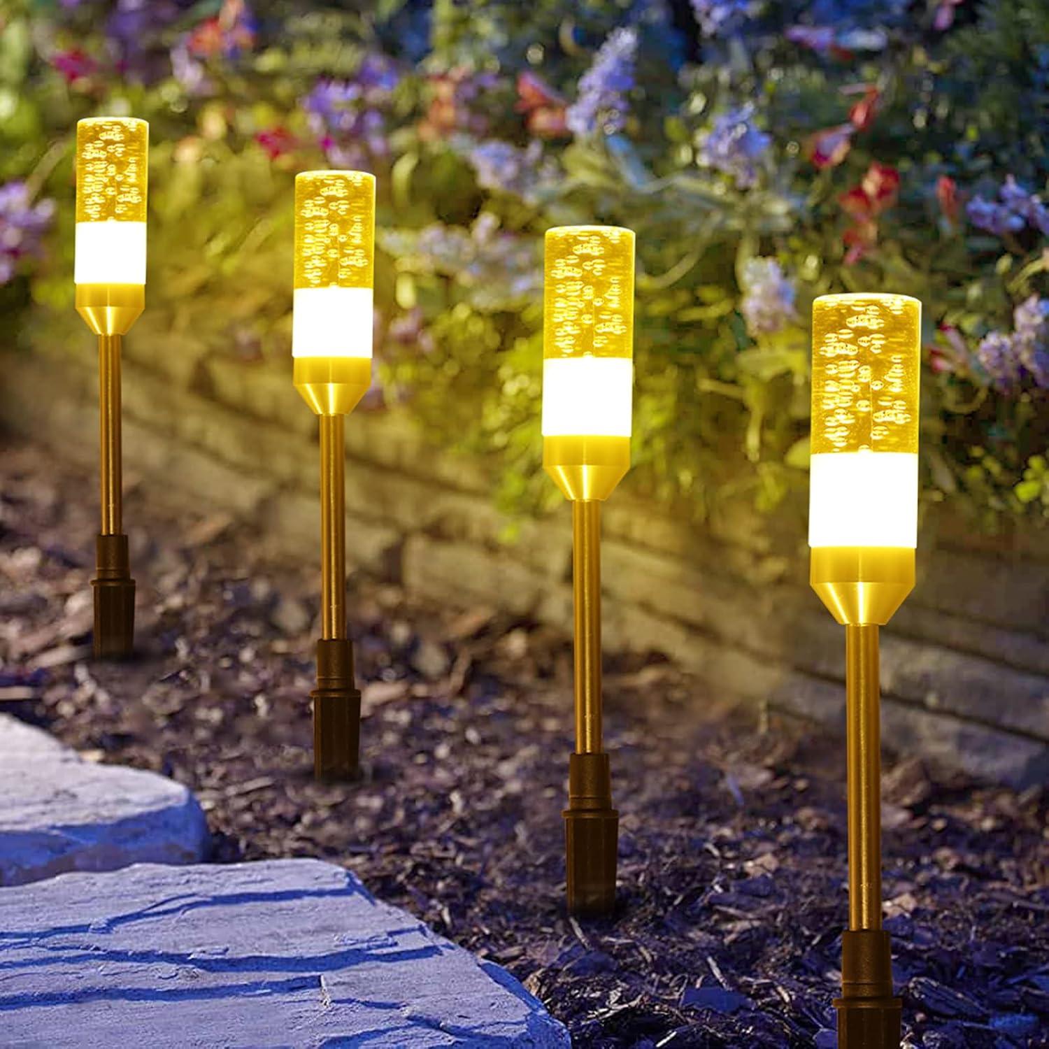 Warm White Acrylic LED Pathway Lights Set of 6