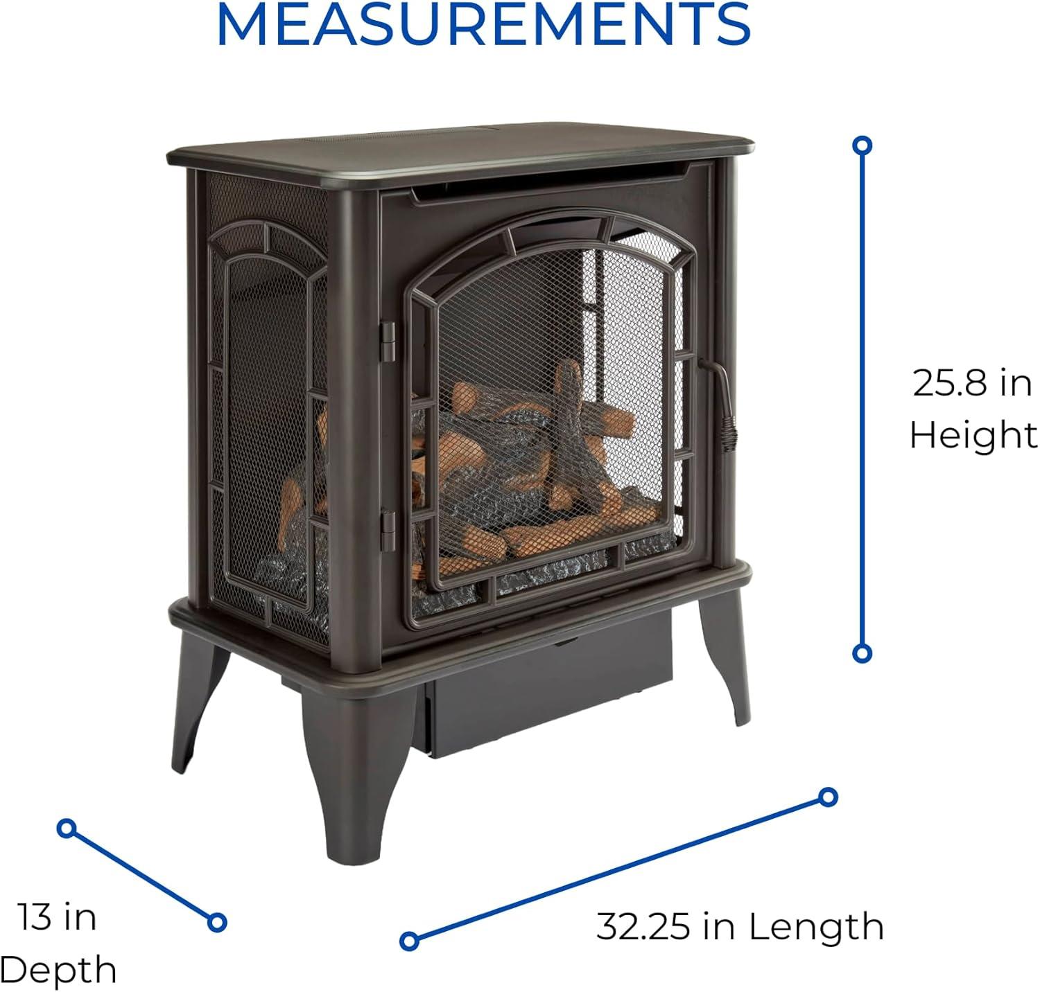 Bluegrass Living Bluegrass Living Panorama Vent Free Dual Fuel 3-Sided Gas Stove - 23,000 BTU, Remote Control, Black Finish - Model# BTSD23RT