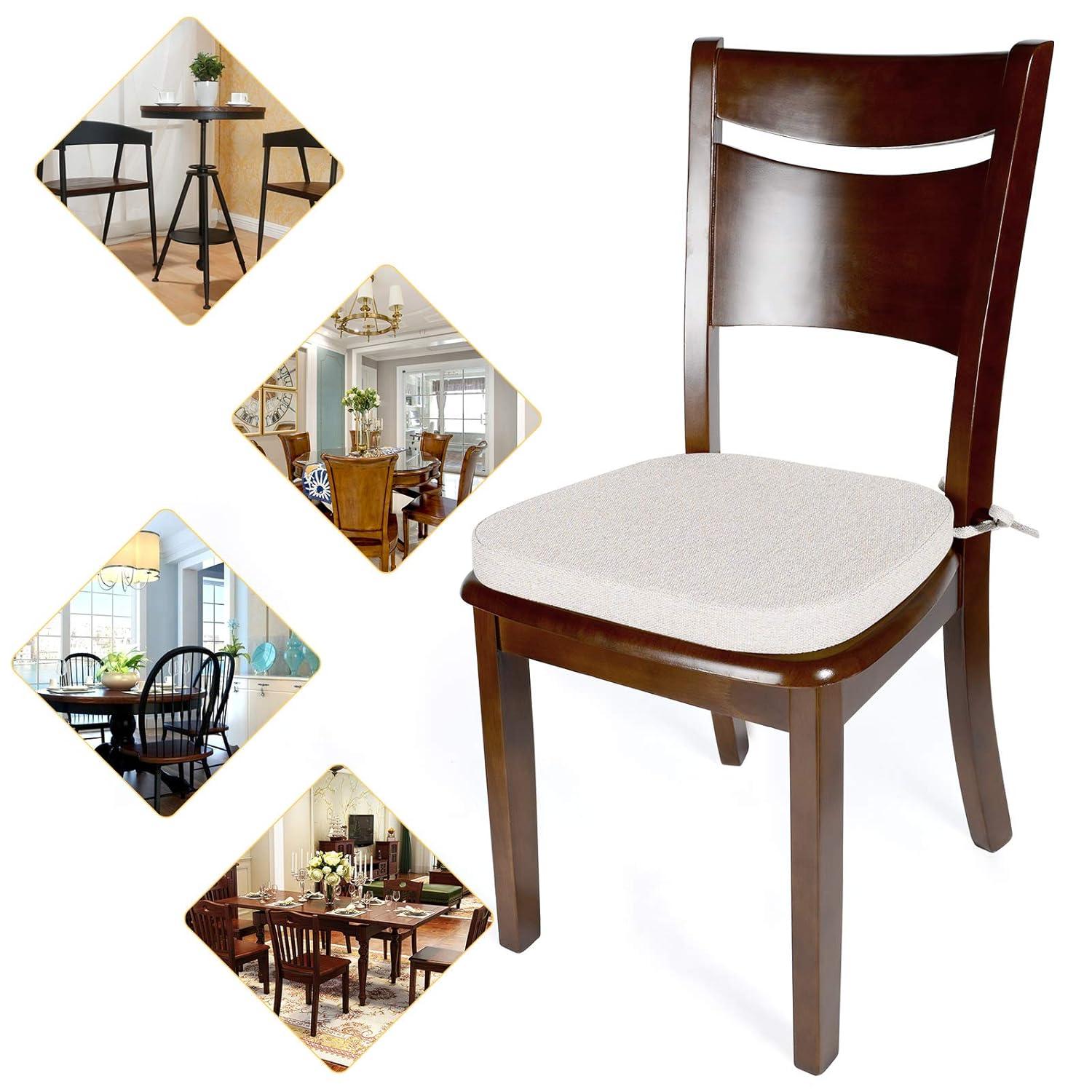 Chair Cushions for Dining Chairs Set of 4 - Off White