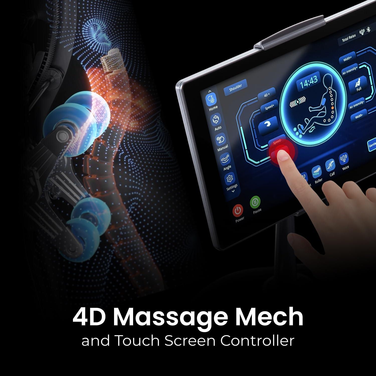 2025 Revive | 4D Massage | Health Fingerprint Sensor| Massage Chair Zero Gravity| AI Health Detection| 40 Cell Full Body Air Massage | (Beige)