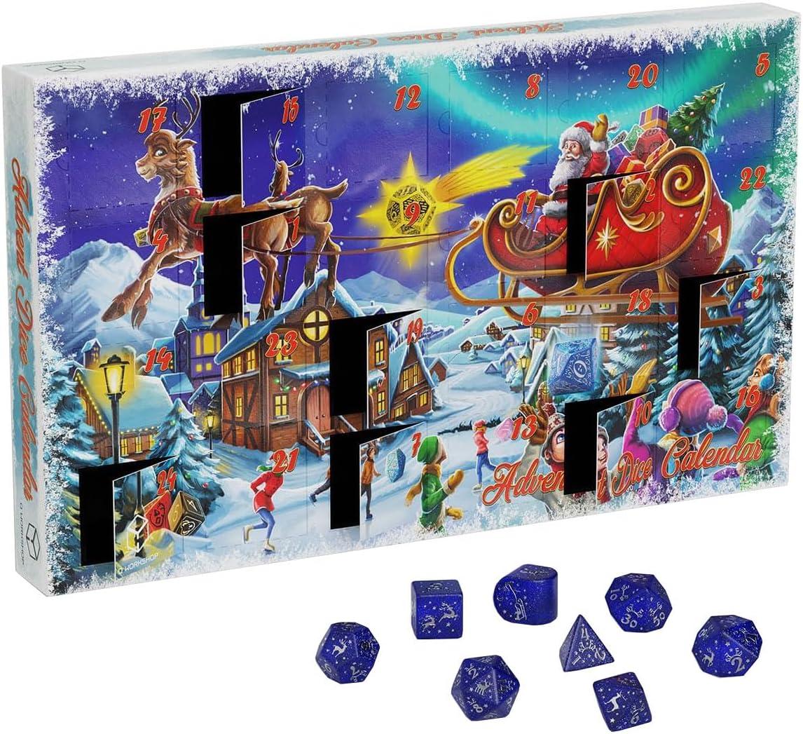 Festive Advent Dice Calendar with Metal Coin