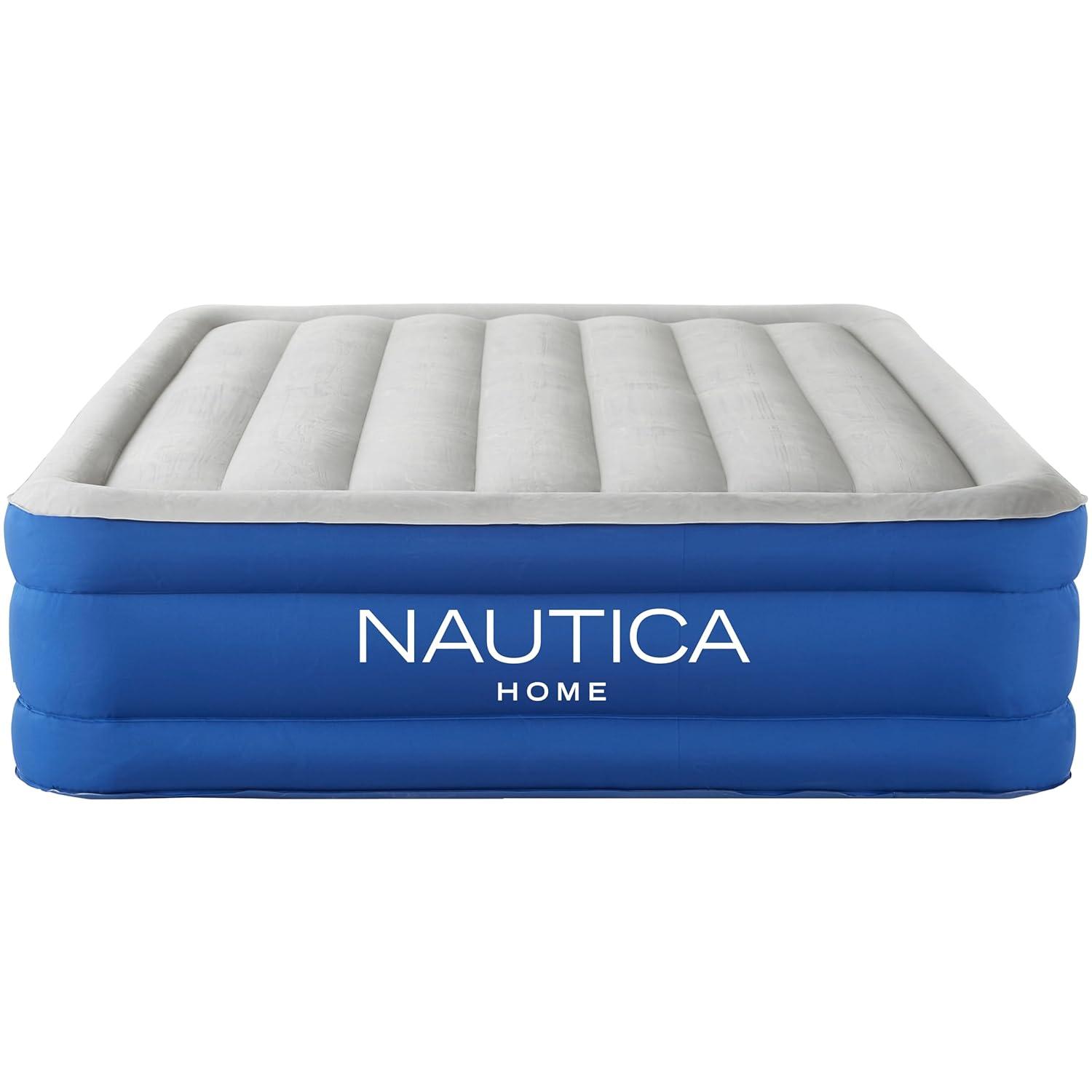 Nautica Nautica PlushAire Inflatable Air Mattress with Anti-leak Built-in Pump and Puncture Resistant Vinyl