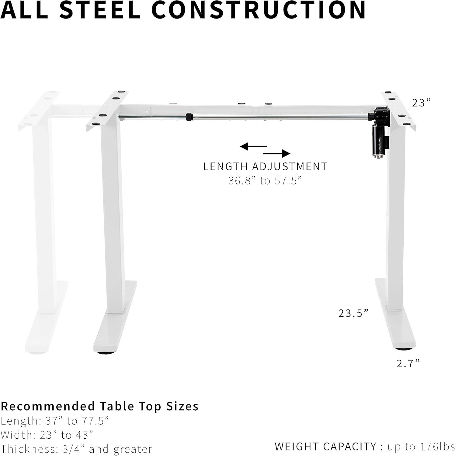 Electric Single Motor Desk Frame (Top Not Included)