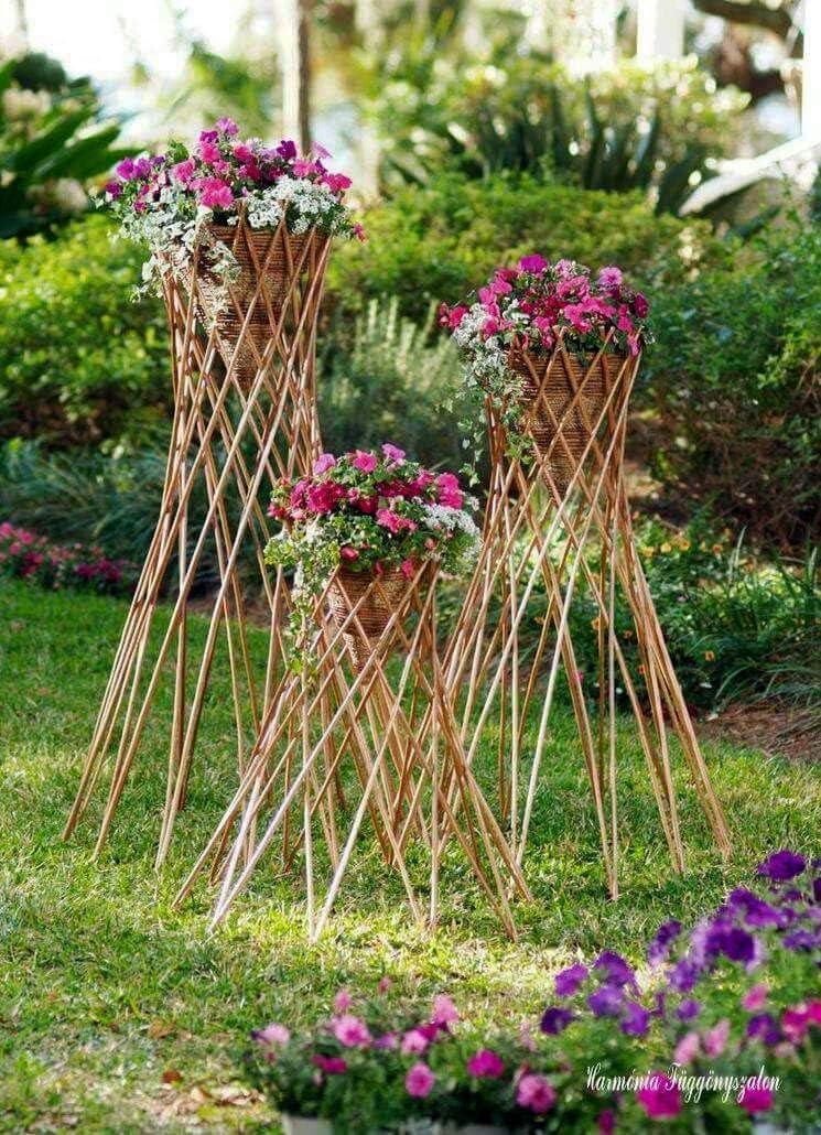 48" Tall Natural Willow Funnel Trellis for Climbing Vines