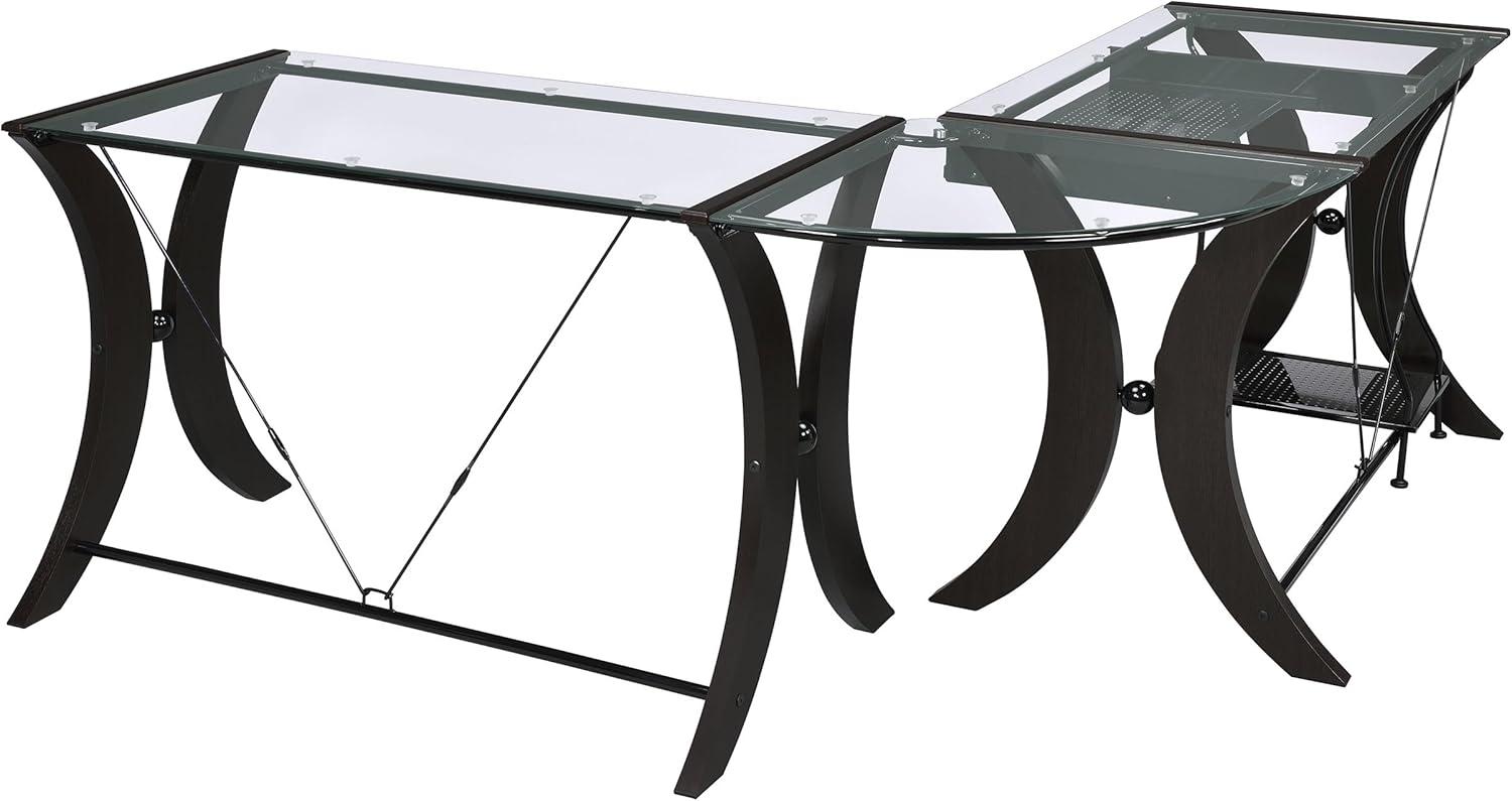 Monterey 3-piece L-shaped Computer Desk Set Cappuccino
