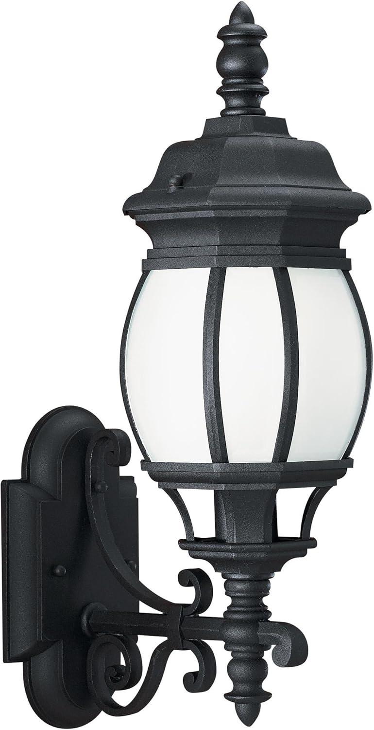 Wynfield 1-Light Black Outdoor 19.75 in. Wall Lantern Sconce with LED Bulb