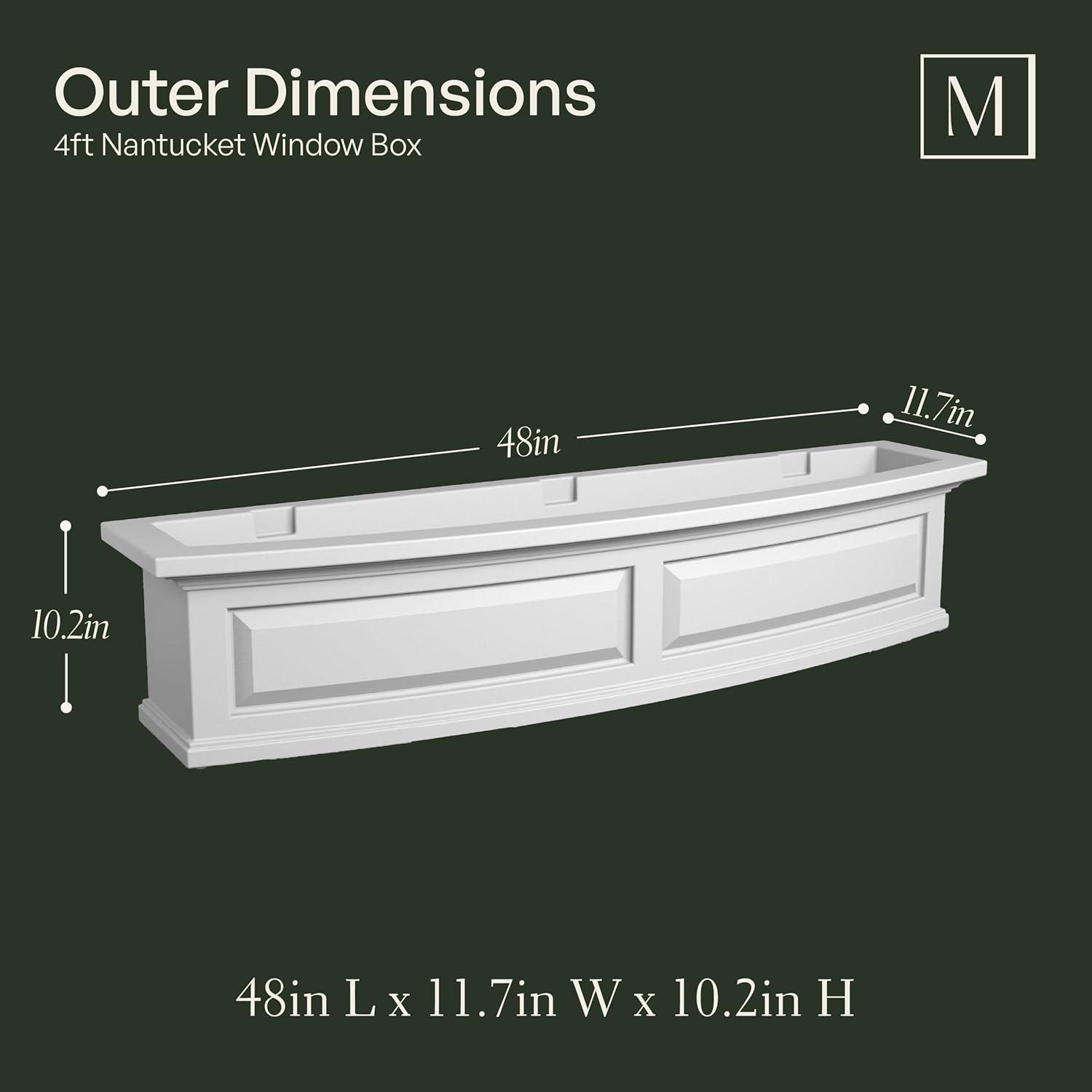 Nantucket Resin Window Box with Water Reservoir