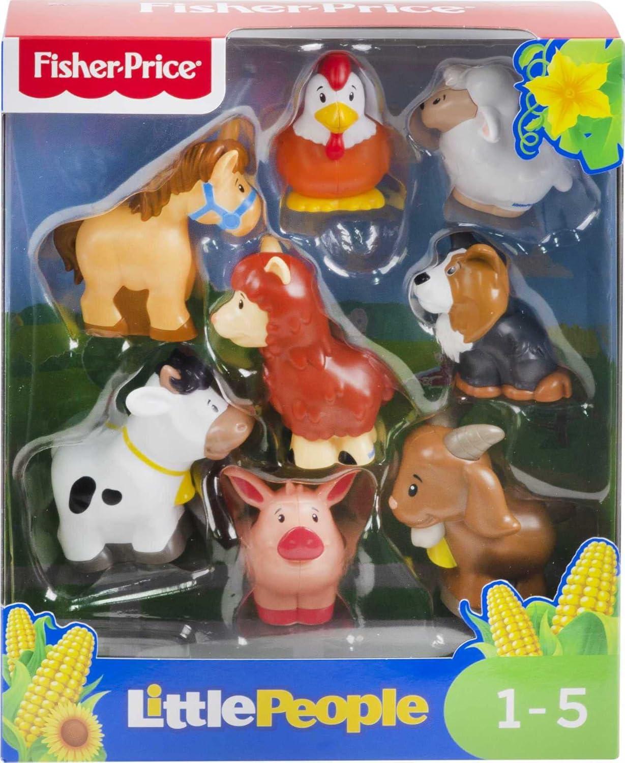 Fisher-Price Little People Farm Animal Friends 8-Piece Figure Set for Toddlers