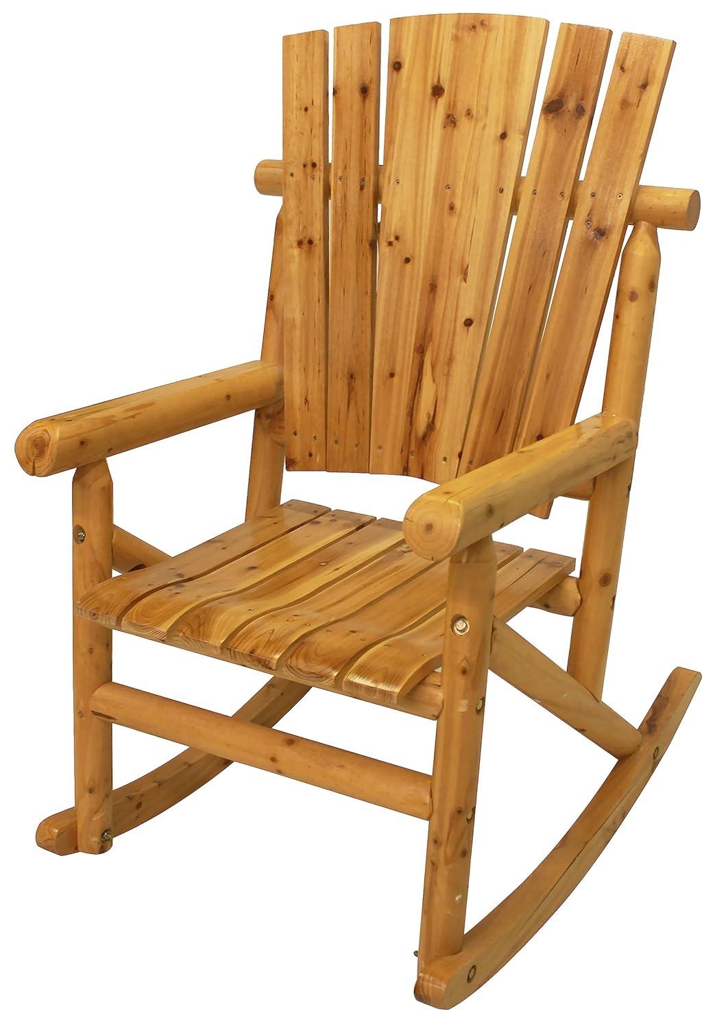 Aspen Natural Varnish Wood Rocking Chair with Rounded Armrests